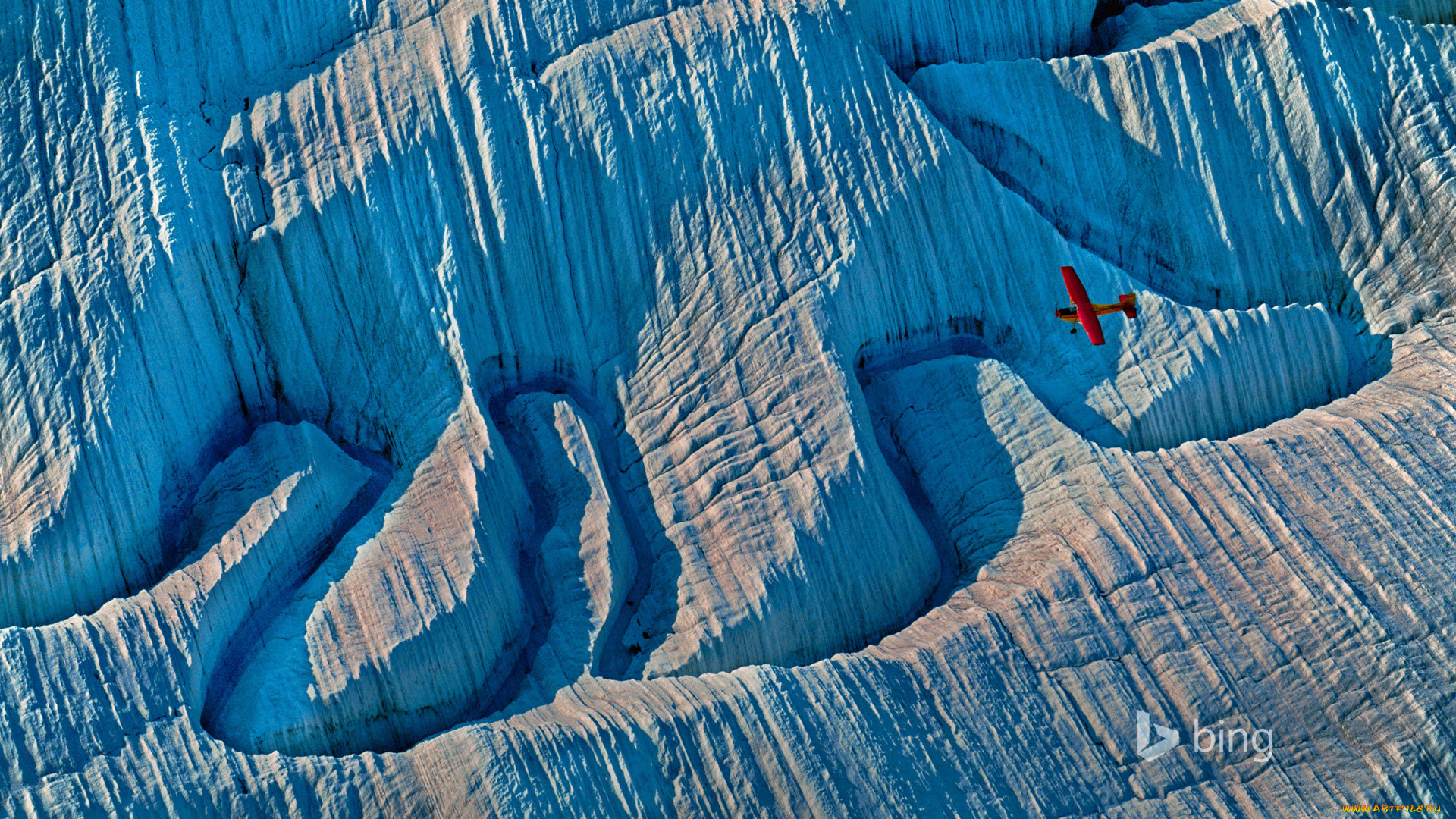 природа, горы, wrangell-st, самолет, ледник, аляска, сша, elias, national, park, and, preserve