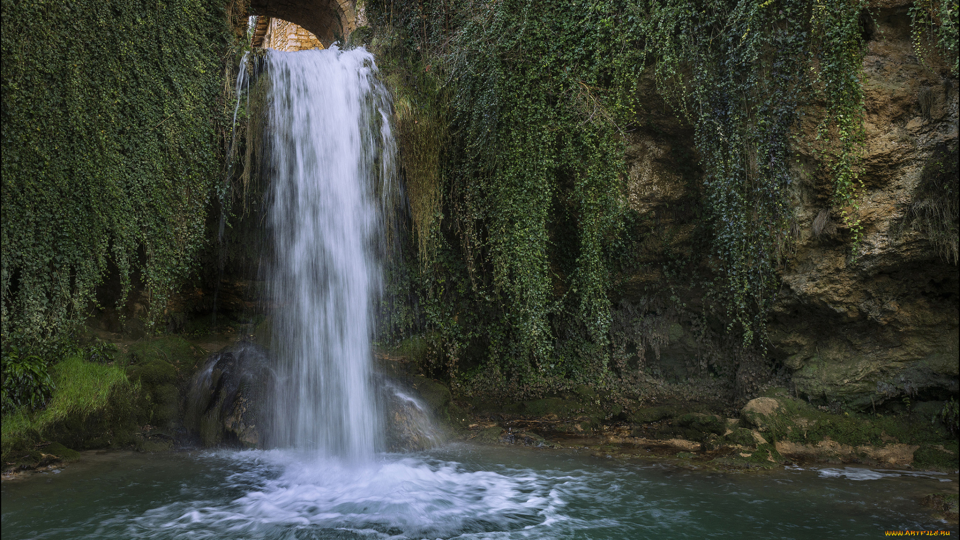 природа, водопады, водопад, река, лес