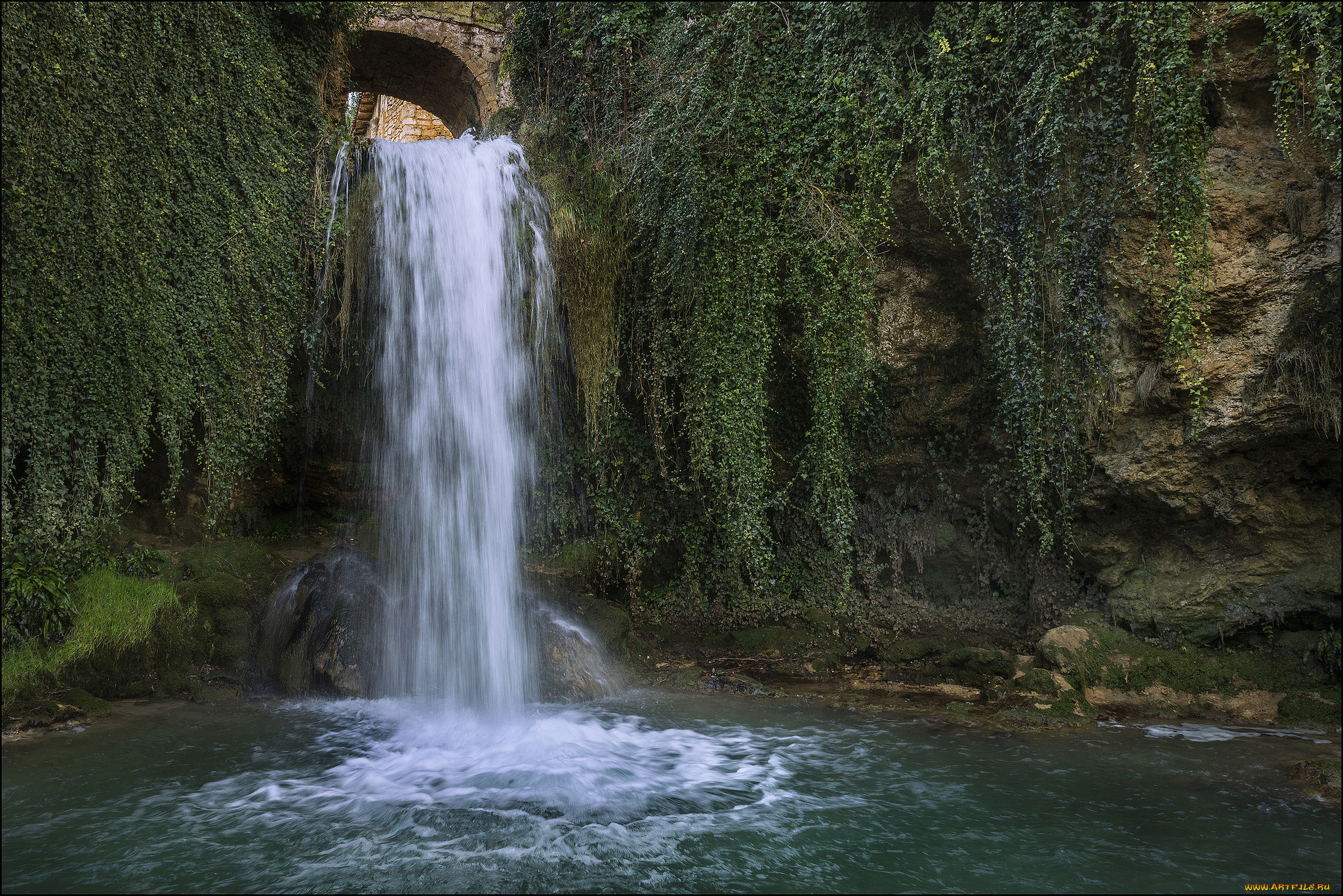 природа, водопады, водопад, река, лес