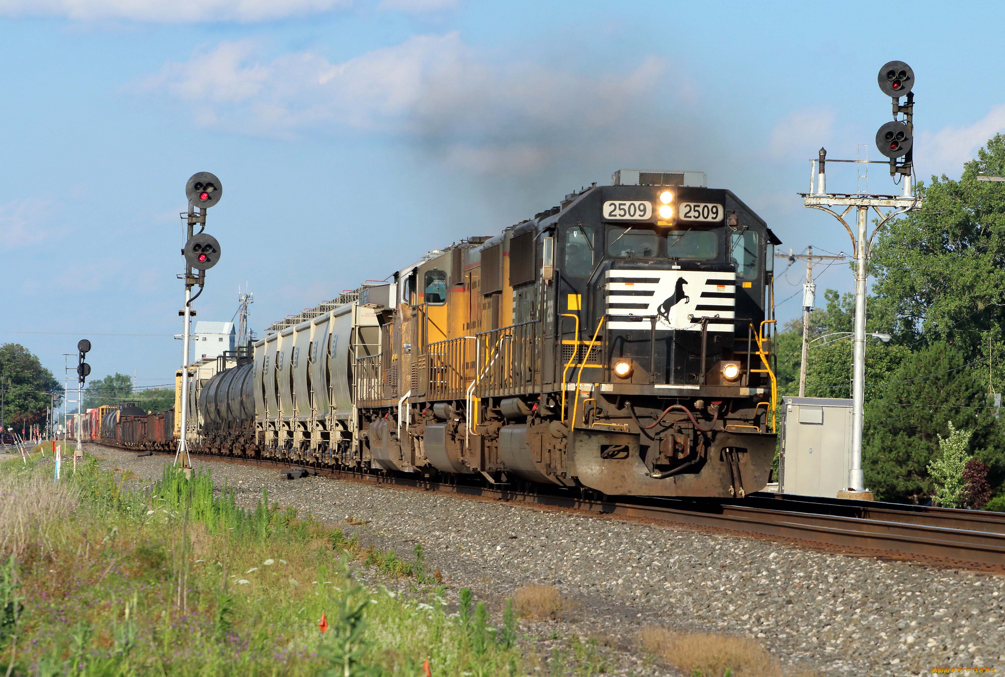 техника, поезда, железная, состав, локомотив, рельсы, дорога