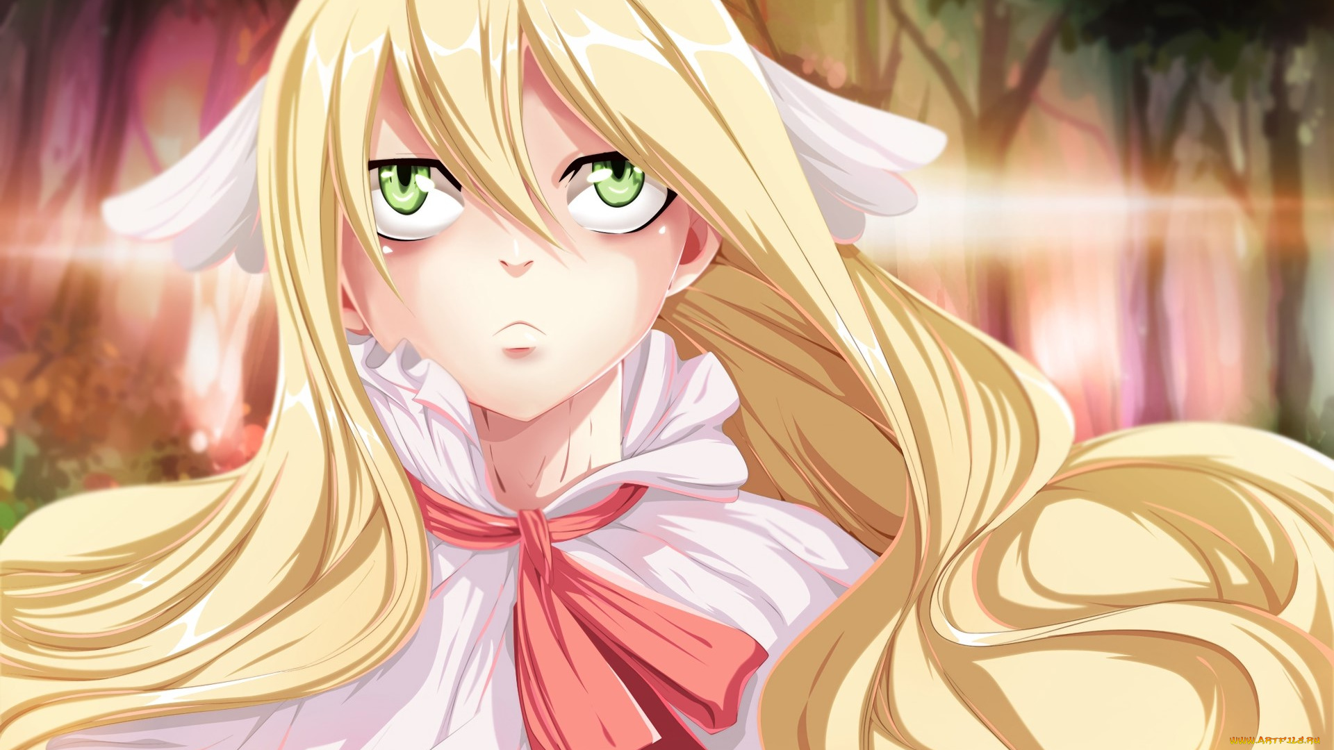 аниме, fairy, tail, фон, взгляд, девушка
