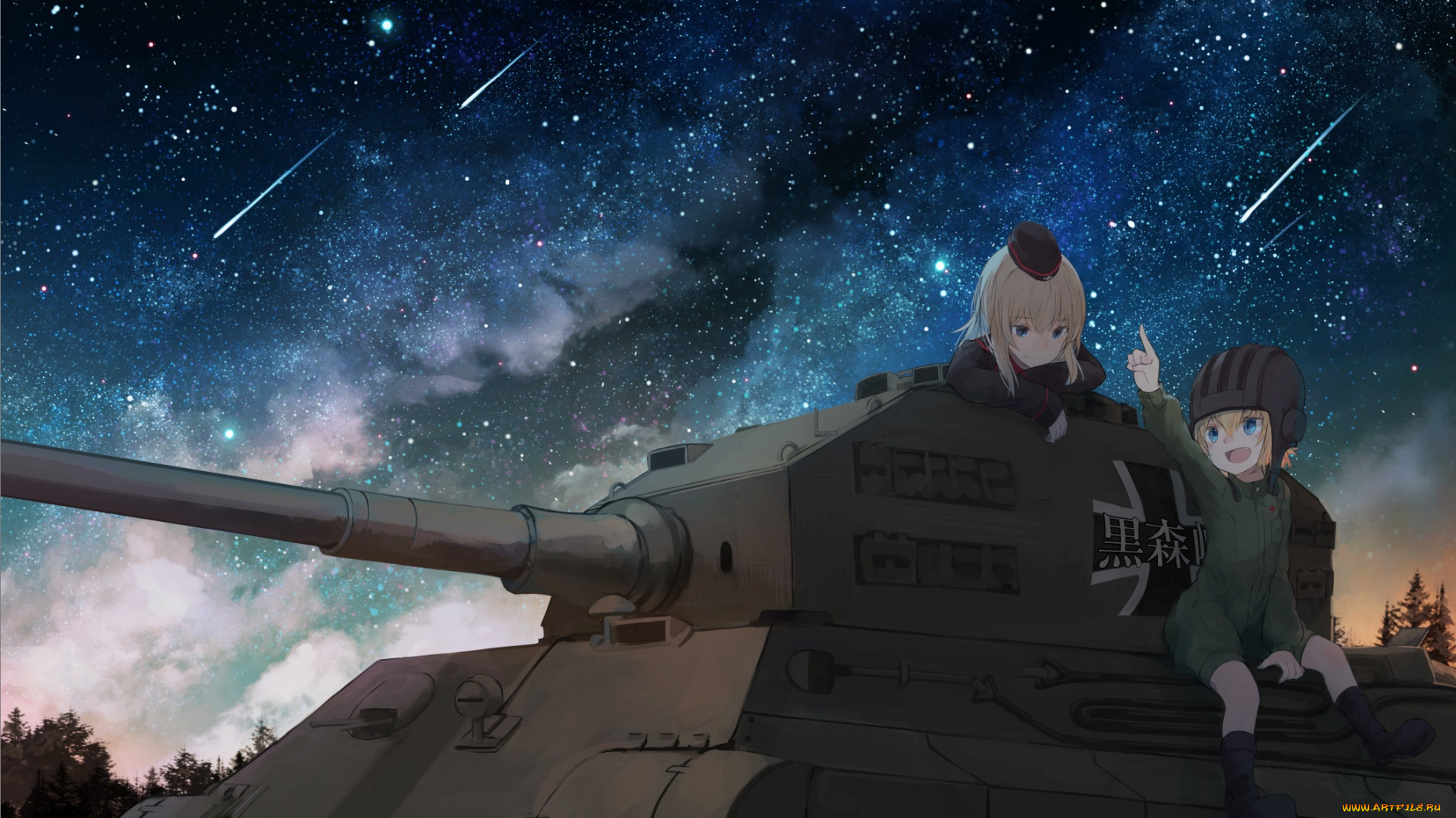 аниме, girls, und, panzer, танк, девушки