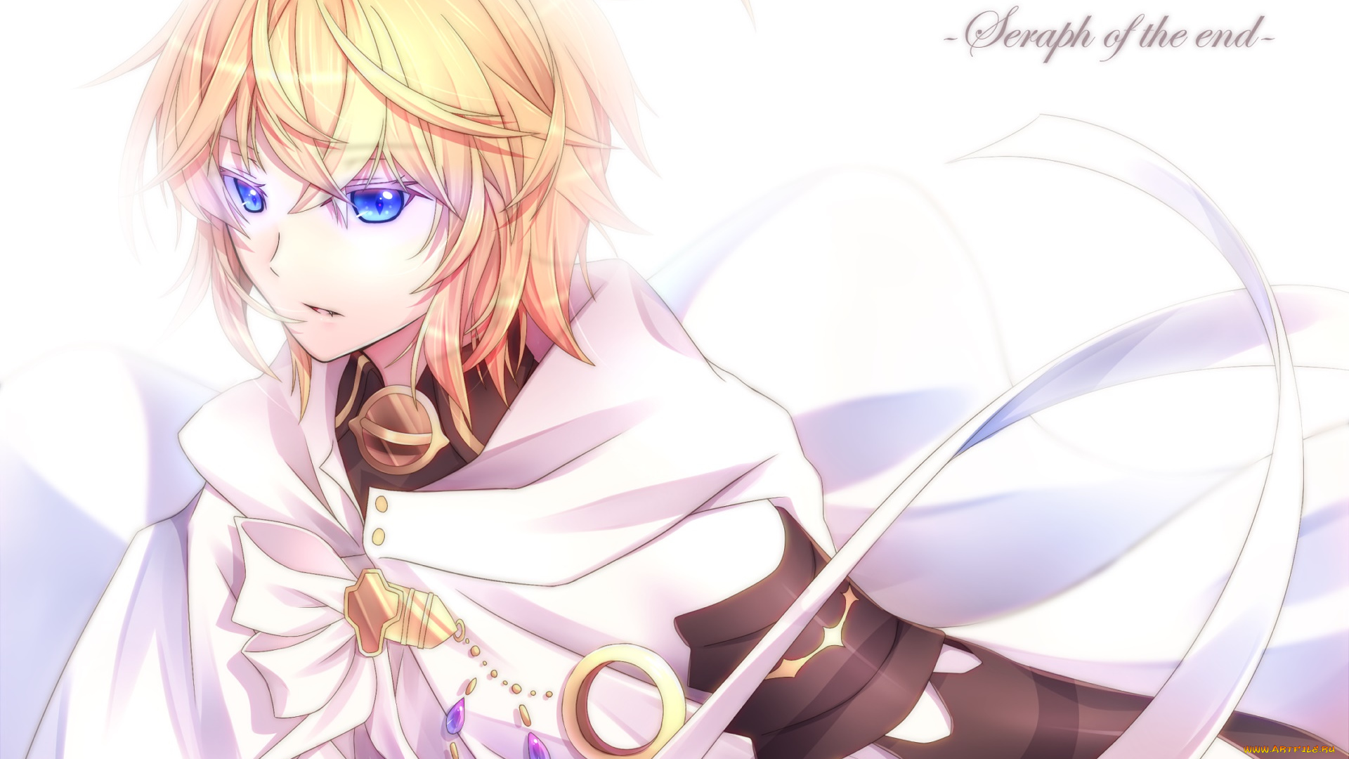 аниме, owari, no, seraph, девушка, фон, взгляд