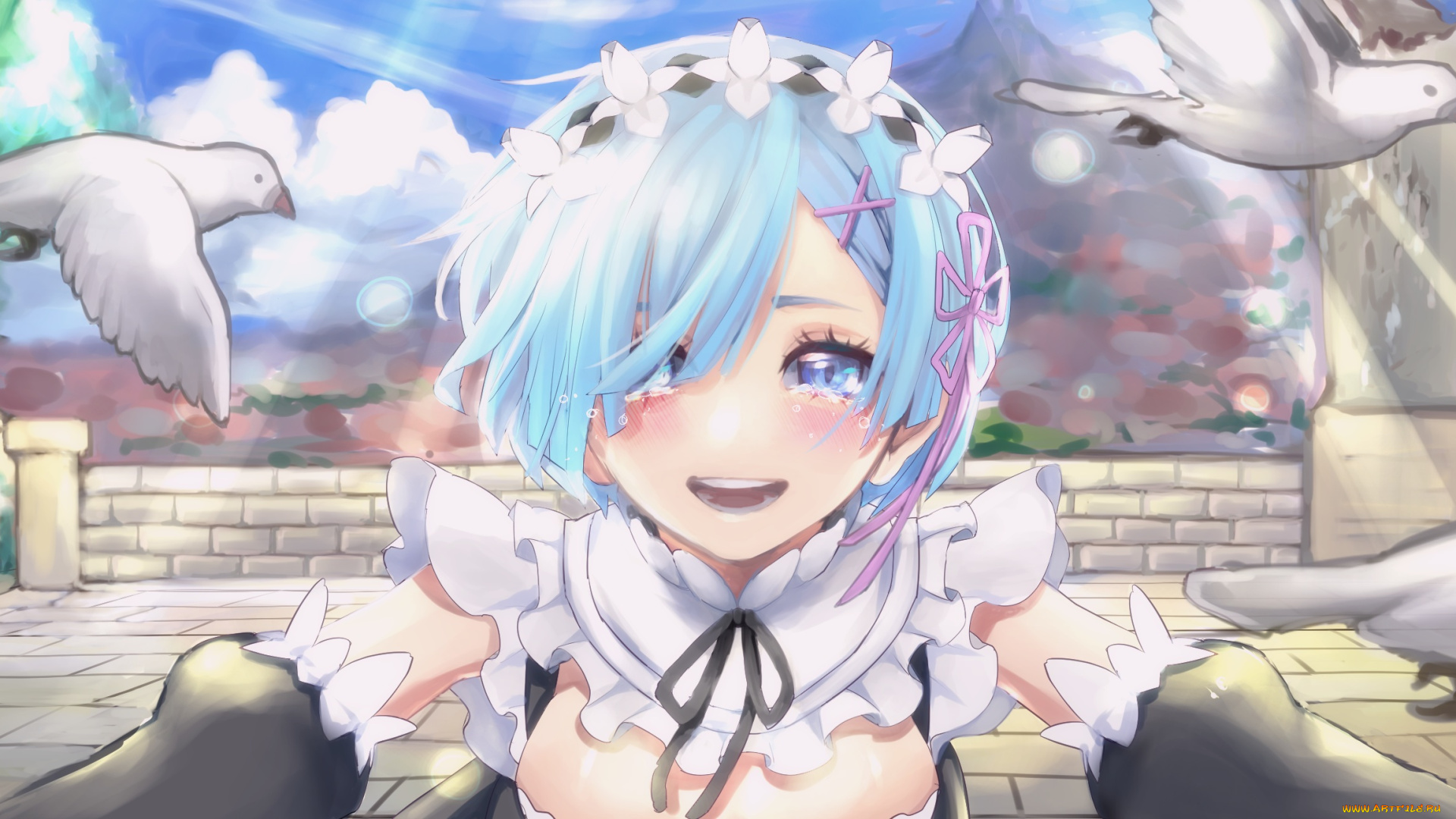 аниме, re, , zero, kara, hajimeru, isekai, seikatsu, рем