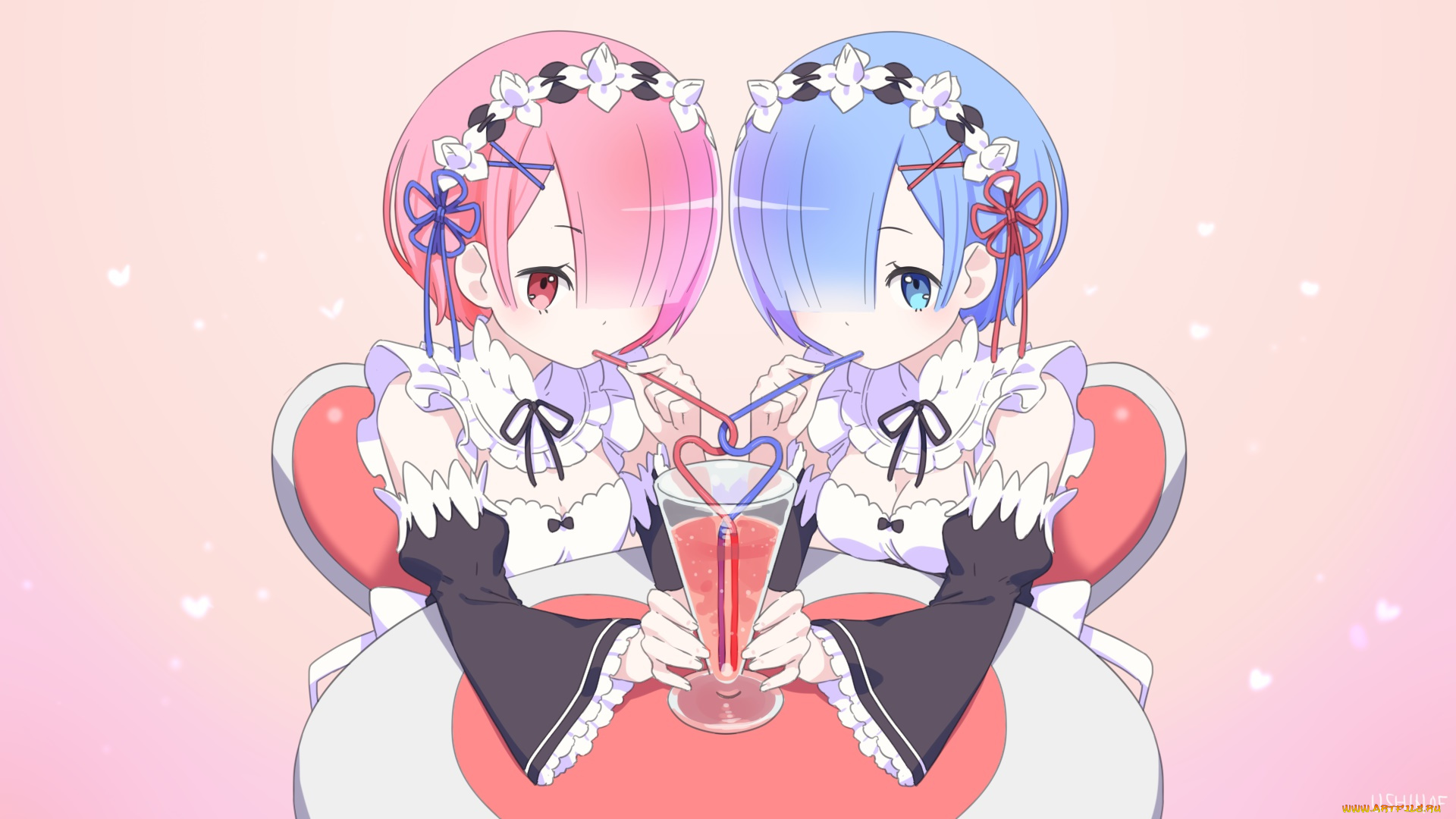 аниме, re, , zero, kara, hajimeru, isekai, seikatsu, девушки, фон, взгляд