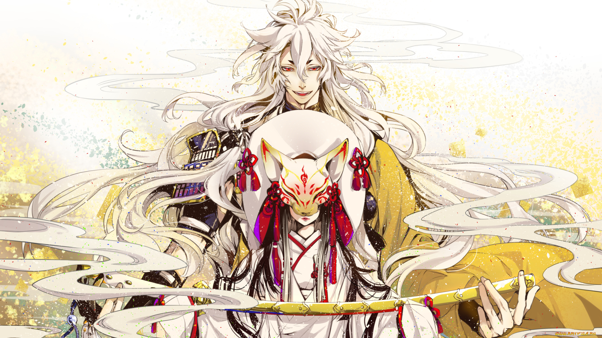 аниме, touken, ranbu, парень, меч