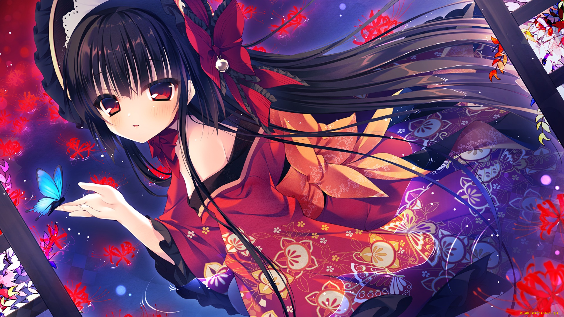 аниме, unknown, , другое, фон, взгляд, девушка