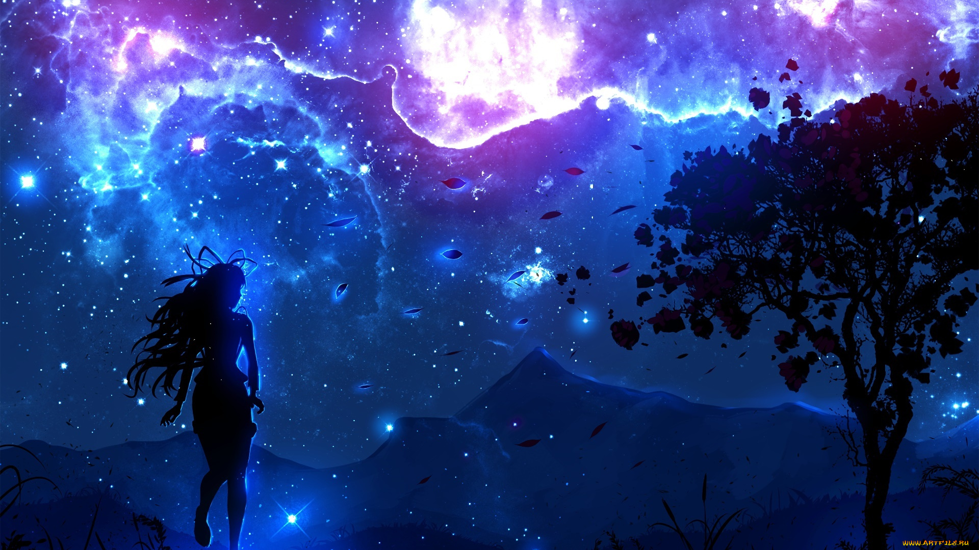 аниме, unknown, , другое, взгляд, фон, девушка