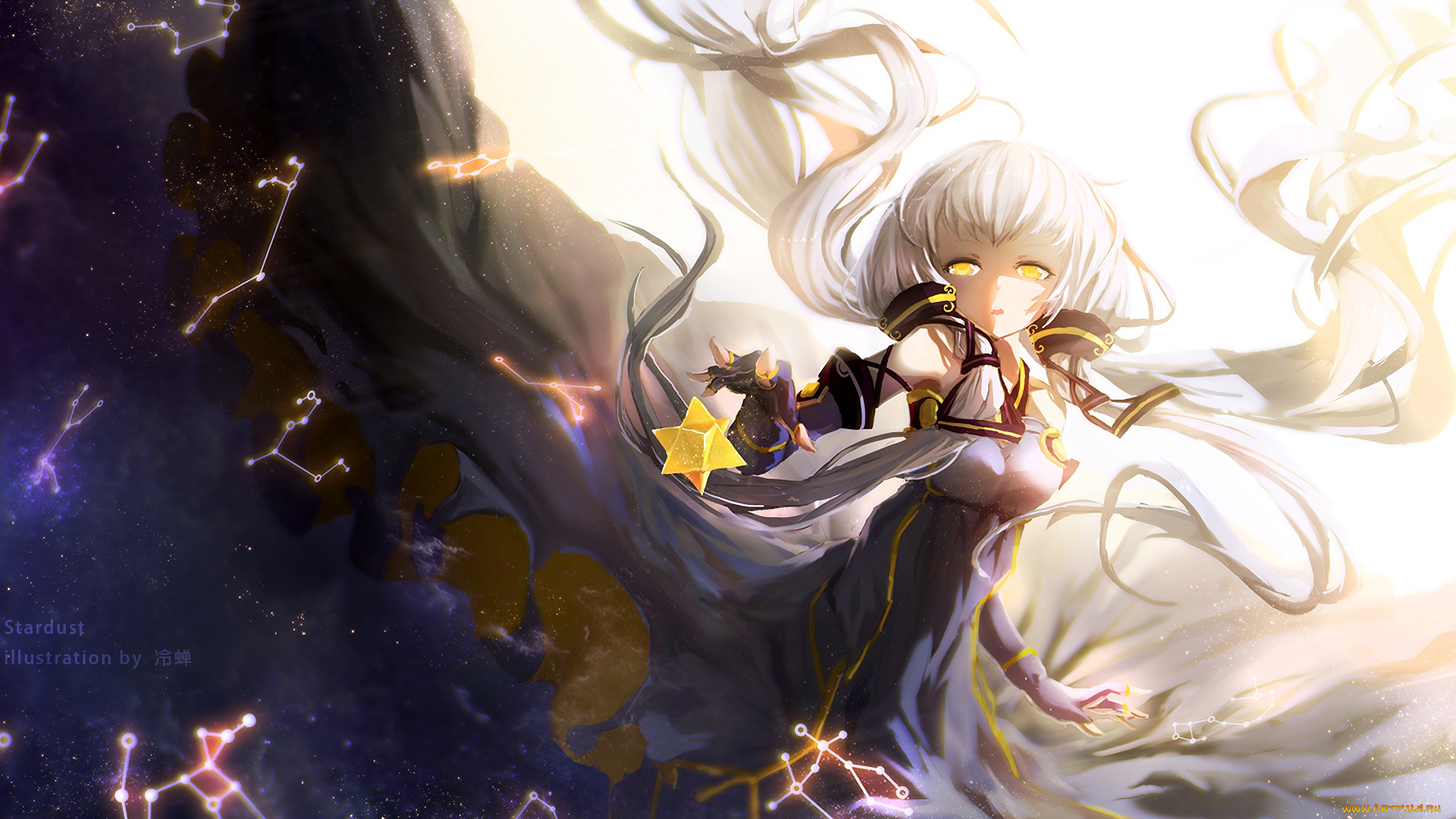 аниме, vocaloid, девушка, взгляд, фон