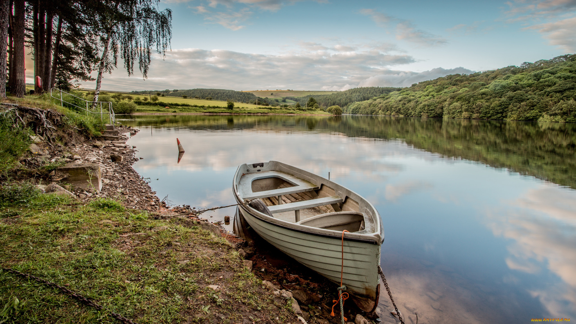 корабли, лодки, , шлюпки, лес, река