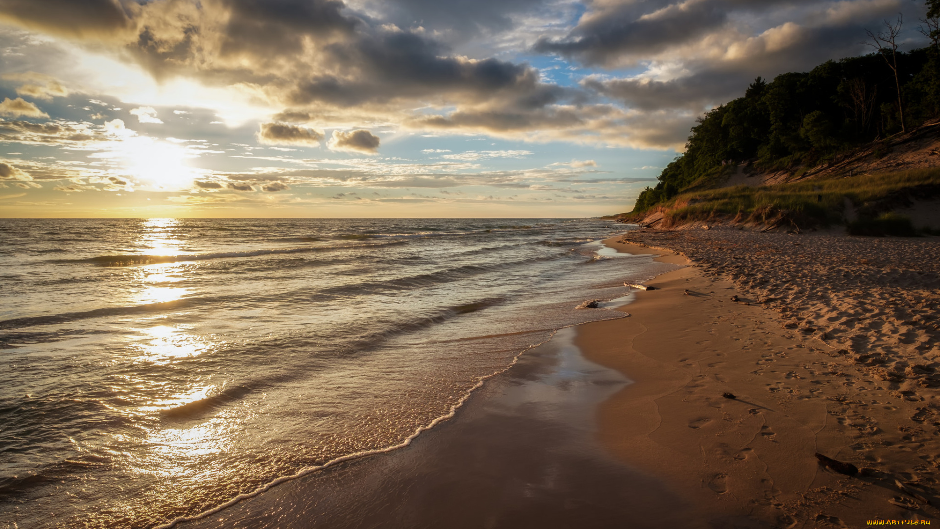 природа, побережье, море, берег