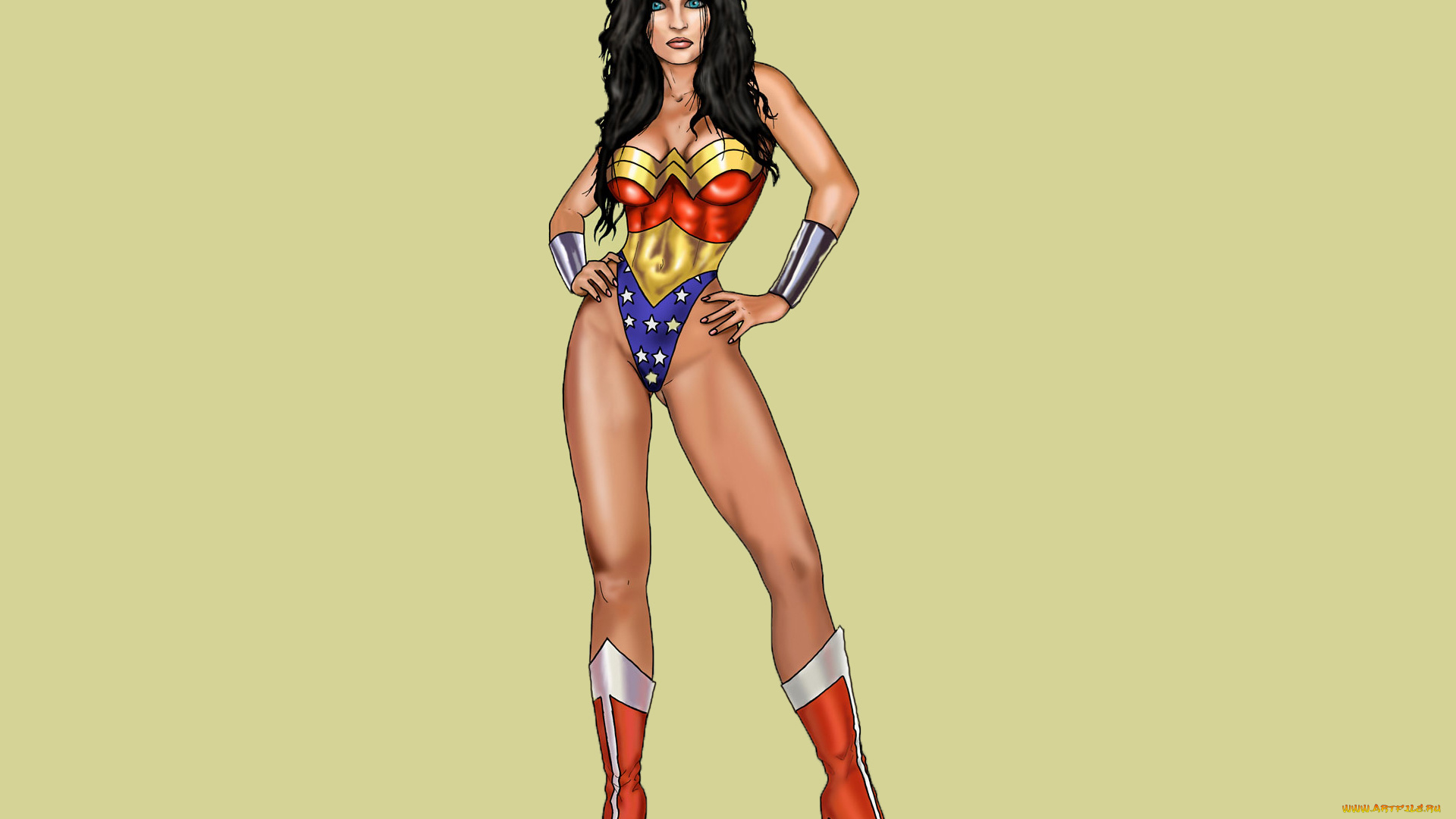 рисованное, комиксы, униформа, взгляд, фон, девушка