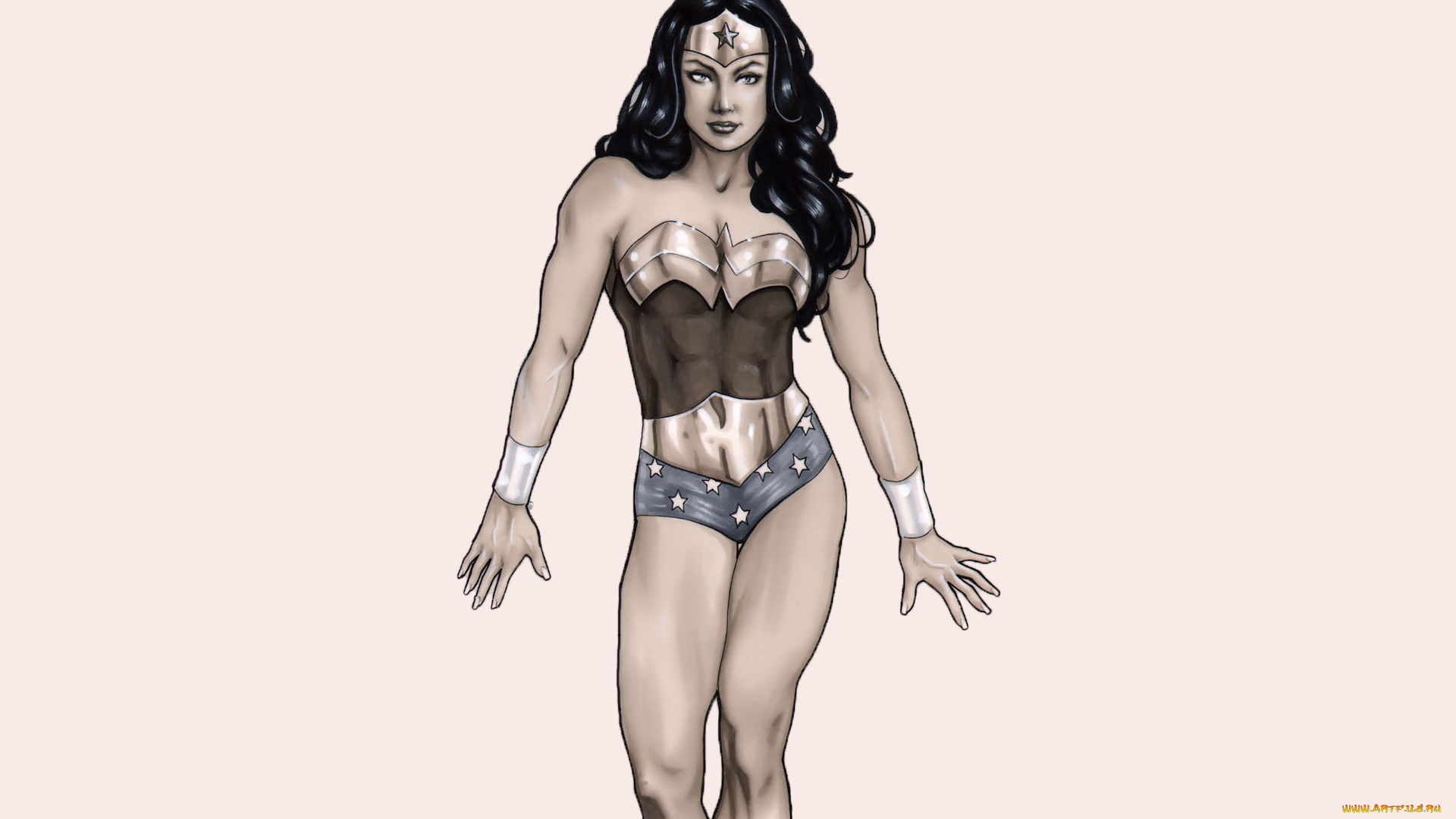 рисованное, комиксы, униформа, взгляд, фон, девушка