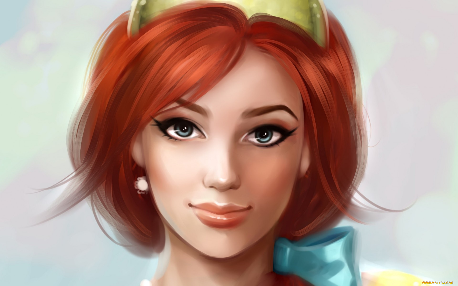 рисованное, люди, взгляд, девушка