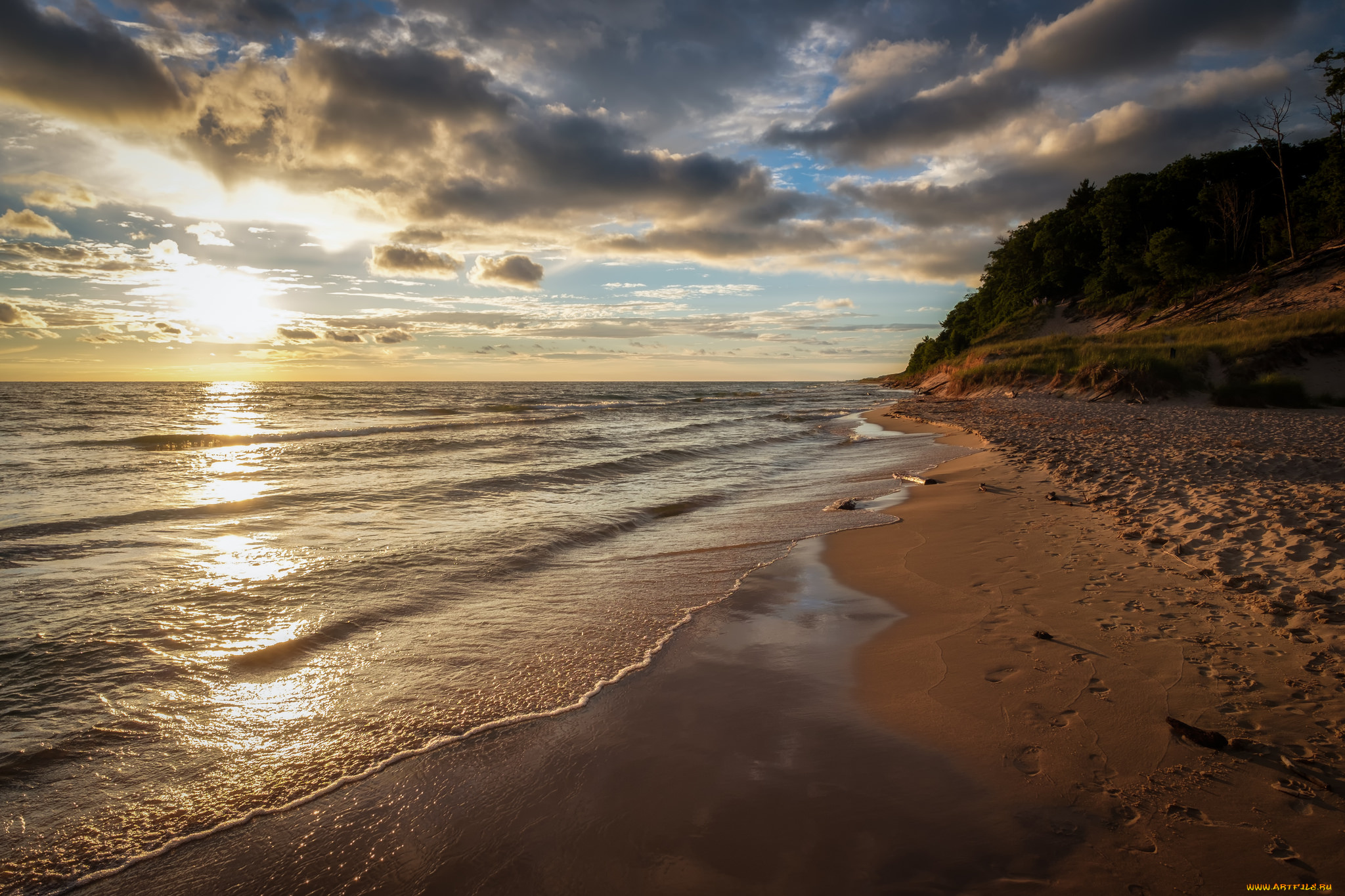 природа, побережье, море, берег