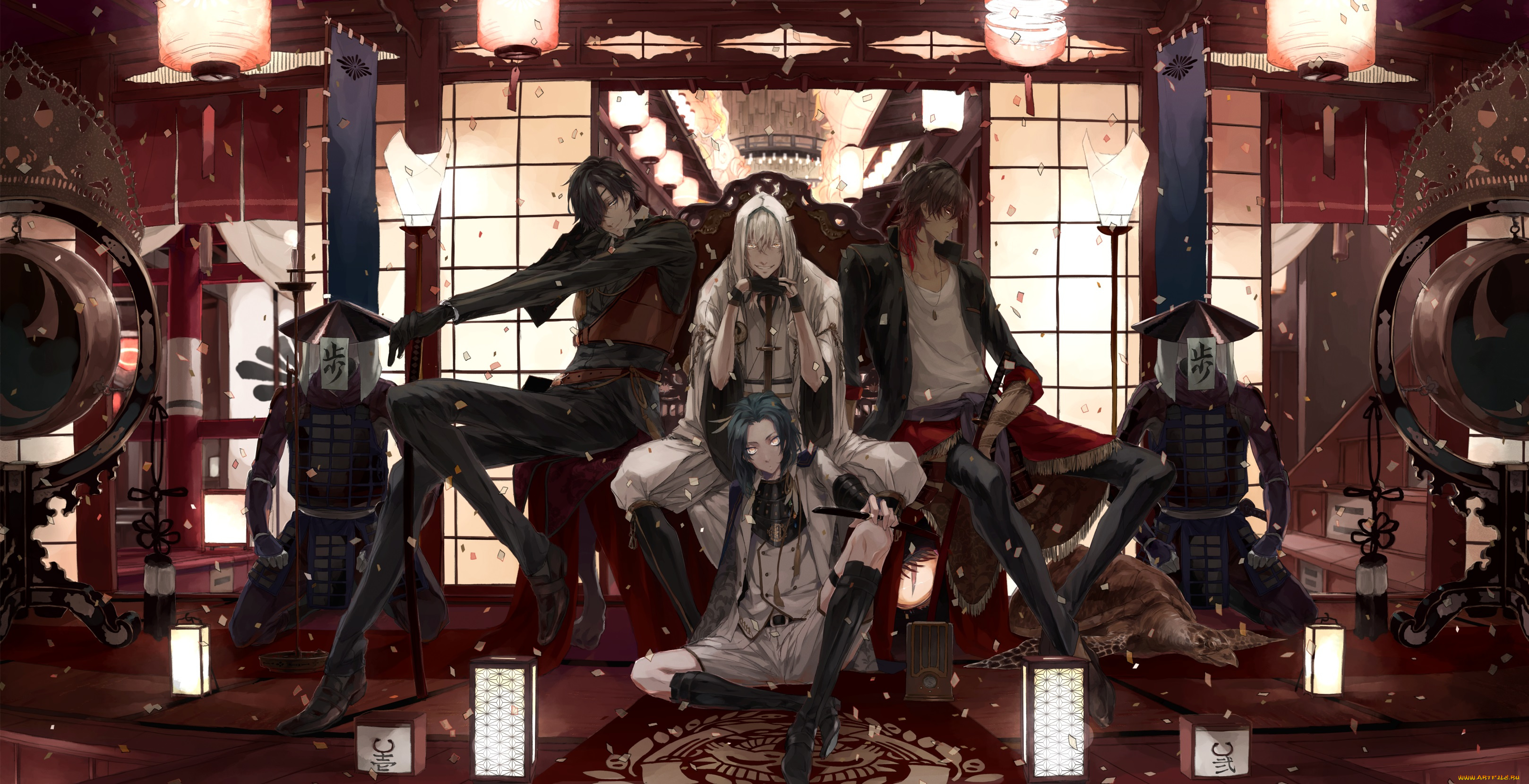 аниме, touken, ranbu, парни