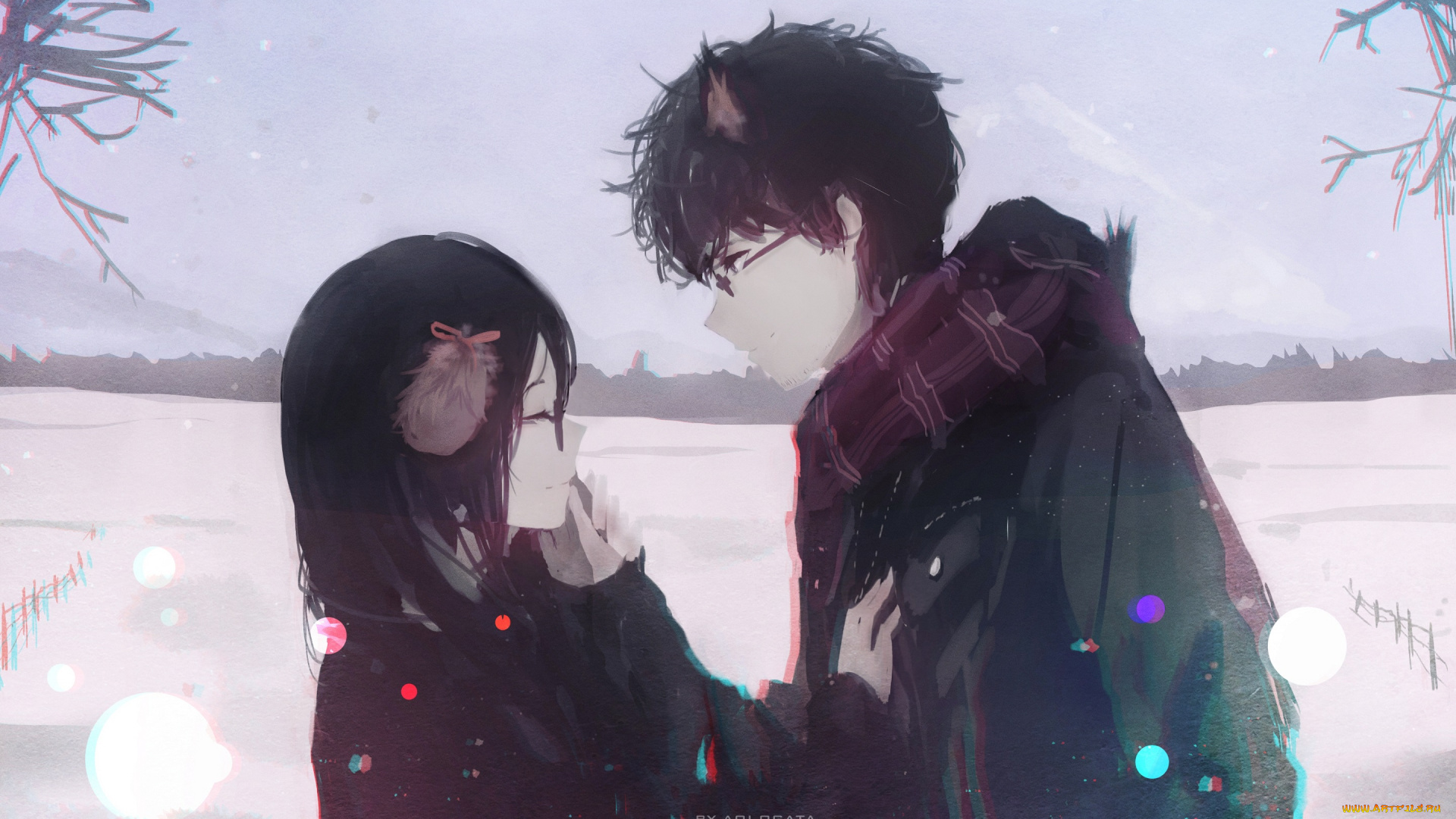 аниме, животные, , существа, двое