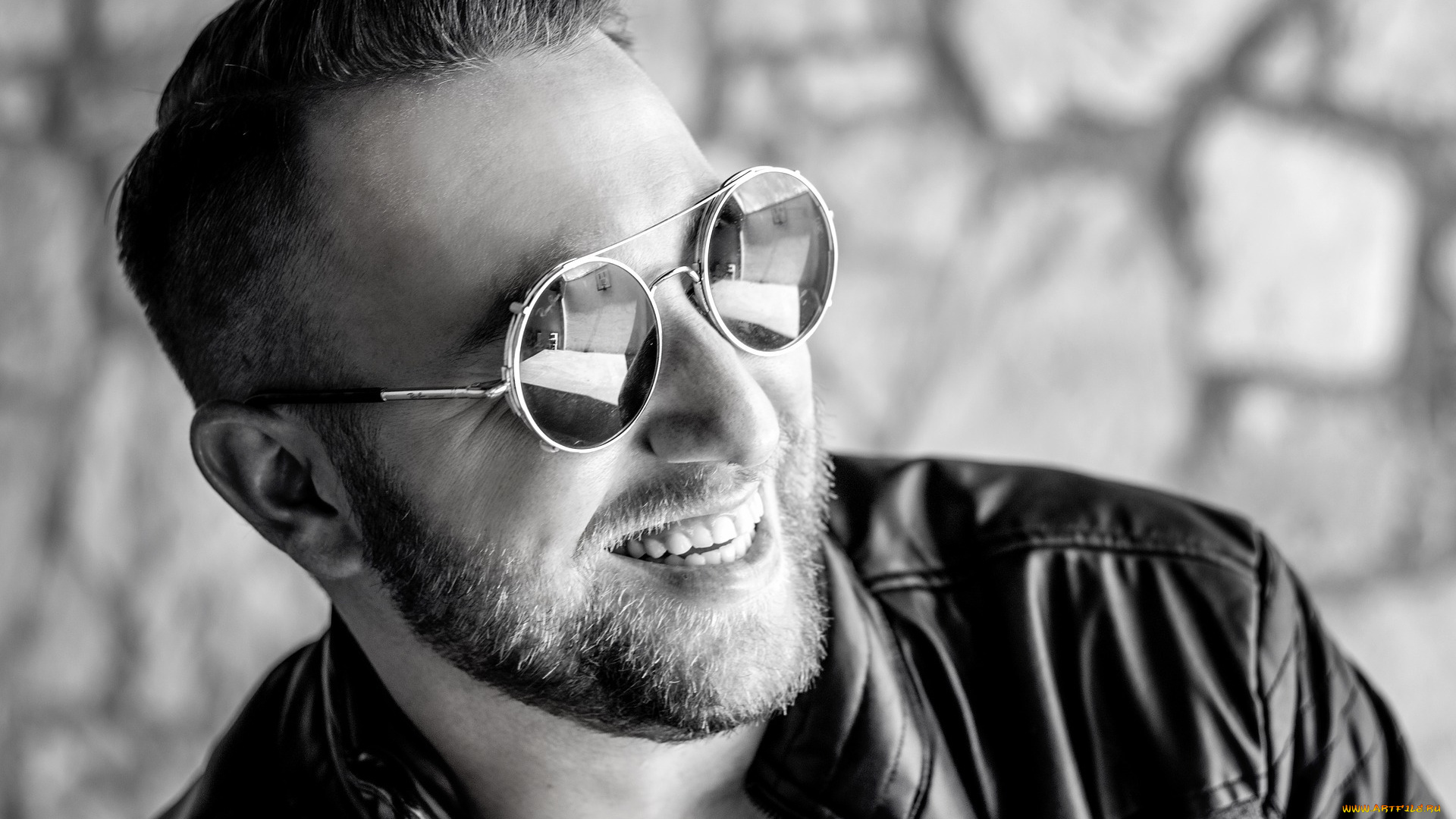 мужчины, -, unsort, усы, борода, очки, улыбка