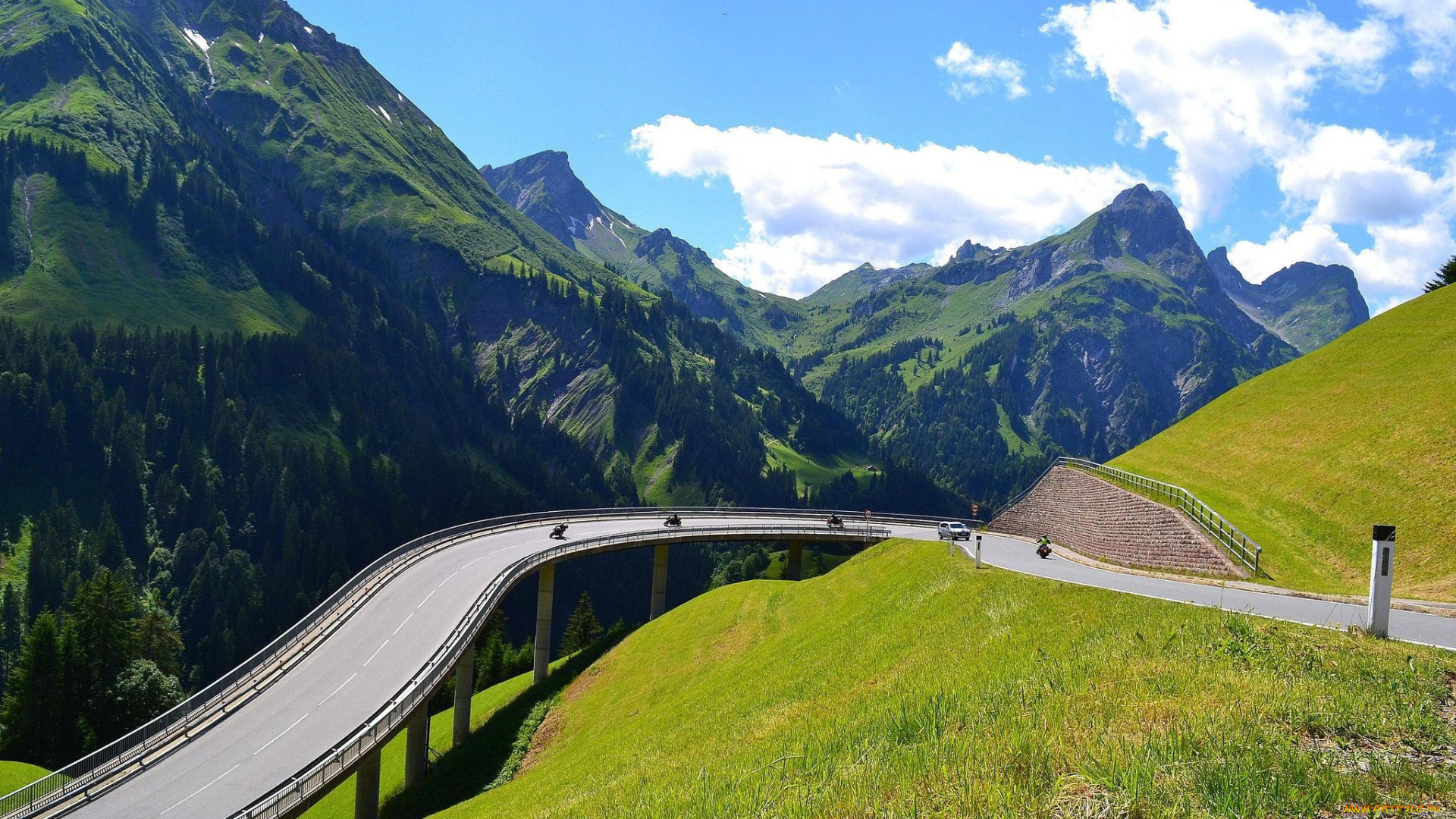 природа, дороги, горы, шоссе