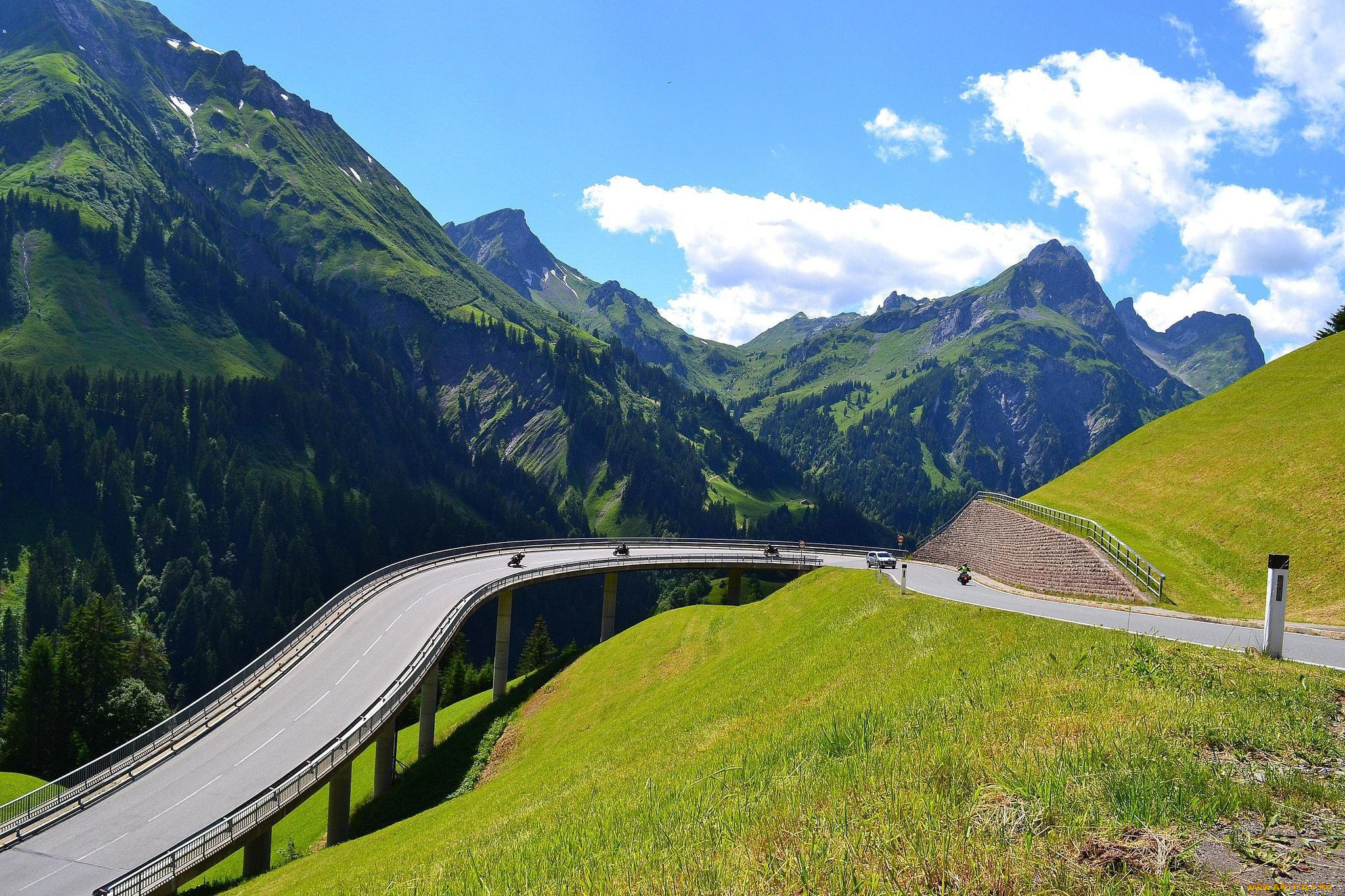 природа, дороги, горы, шоссе