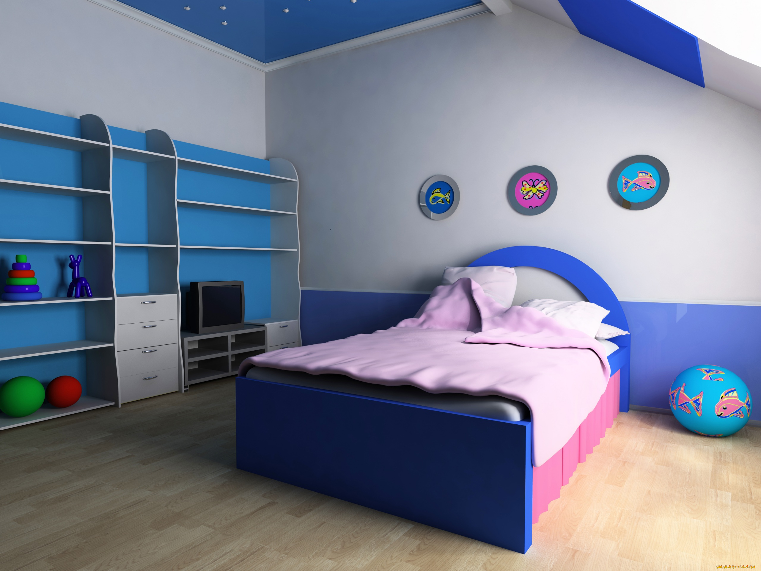 интерьер, детская, комната, игрушки, стиль, мебель, детская