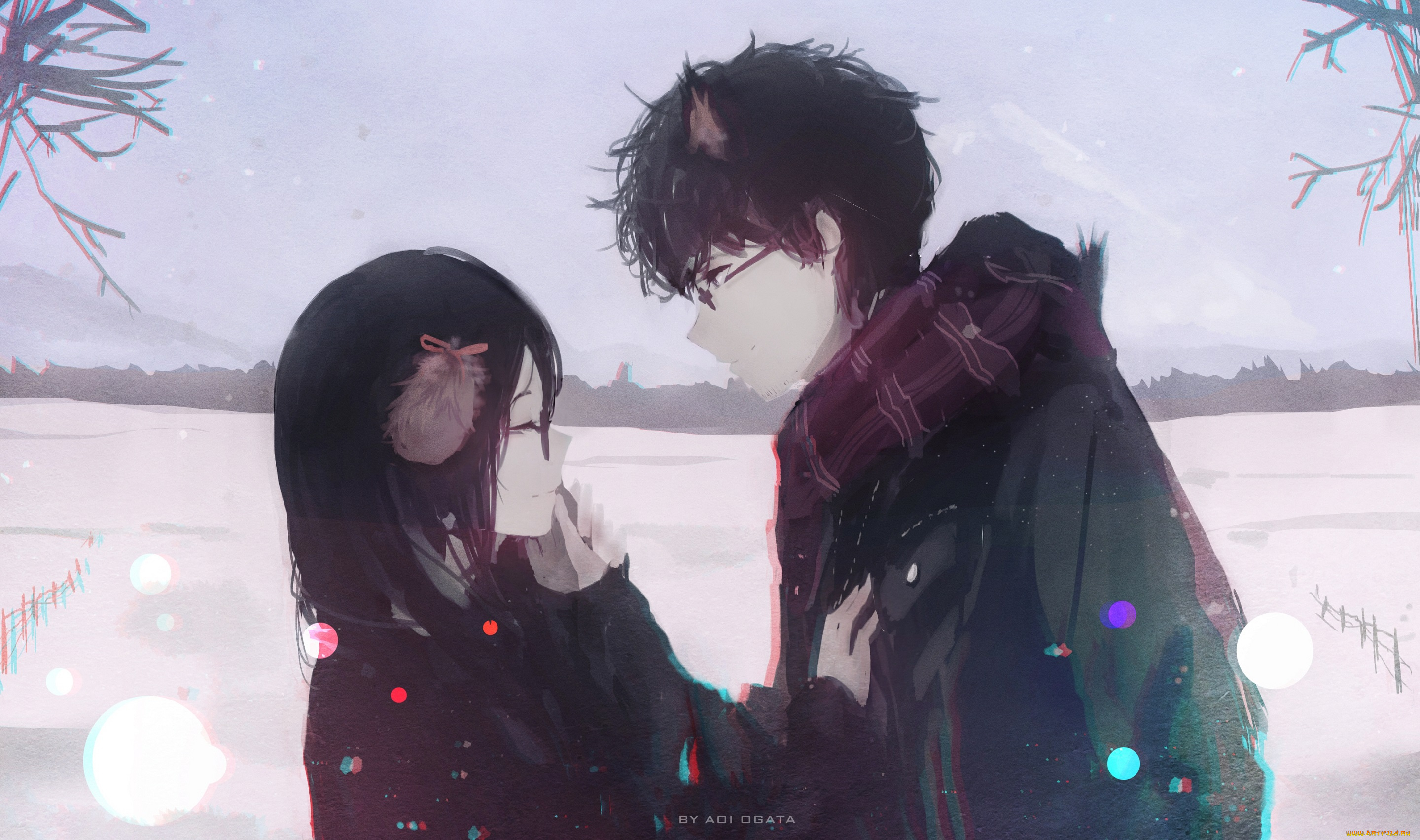 аниме, животные, , существа, двое