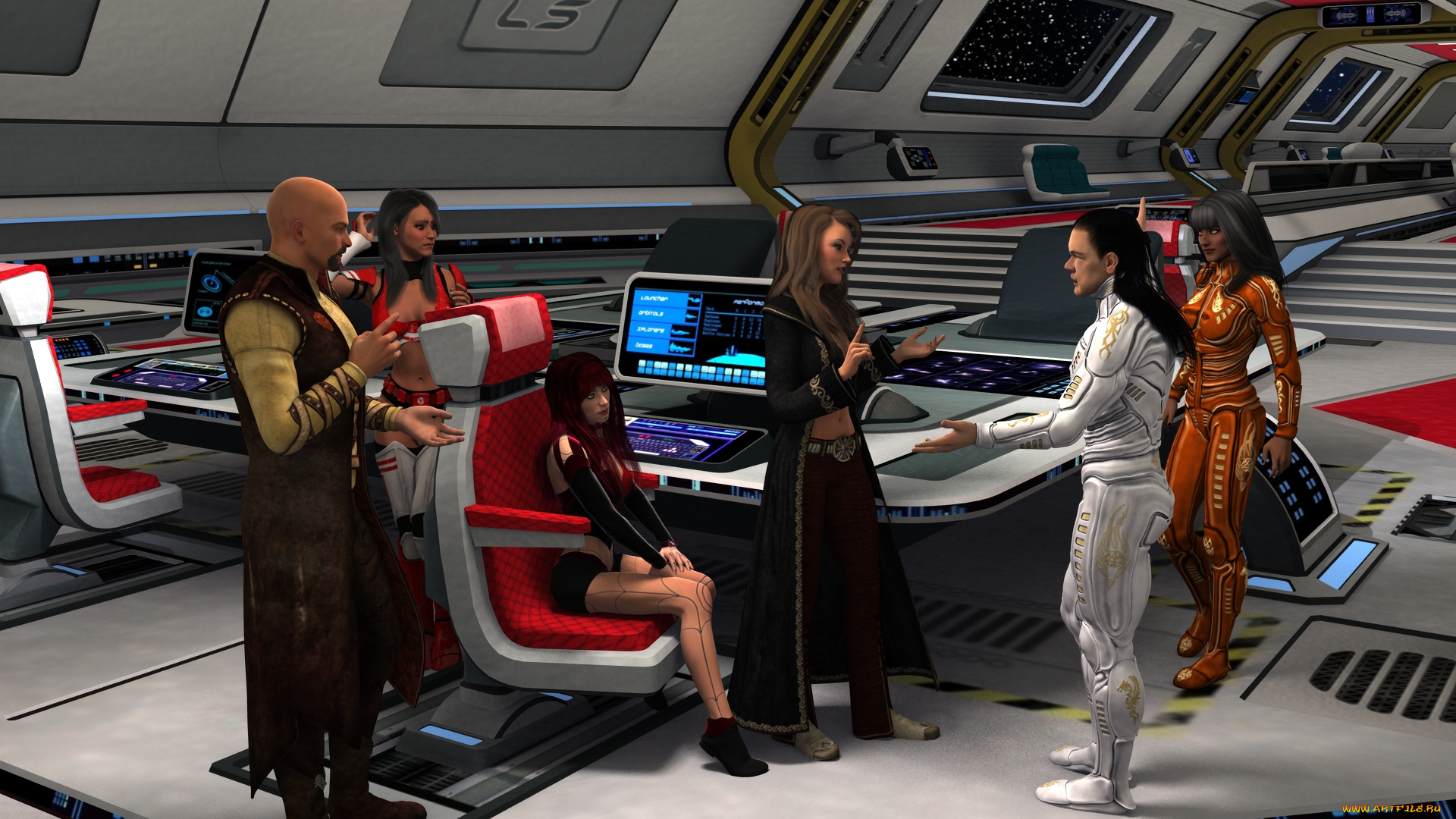 3д, графика, фантазия, , fantasy, девушка, фон, взгляд