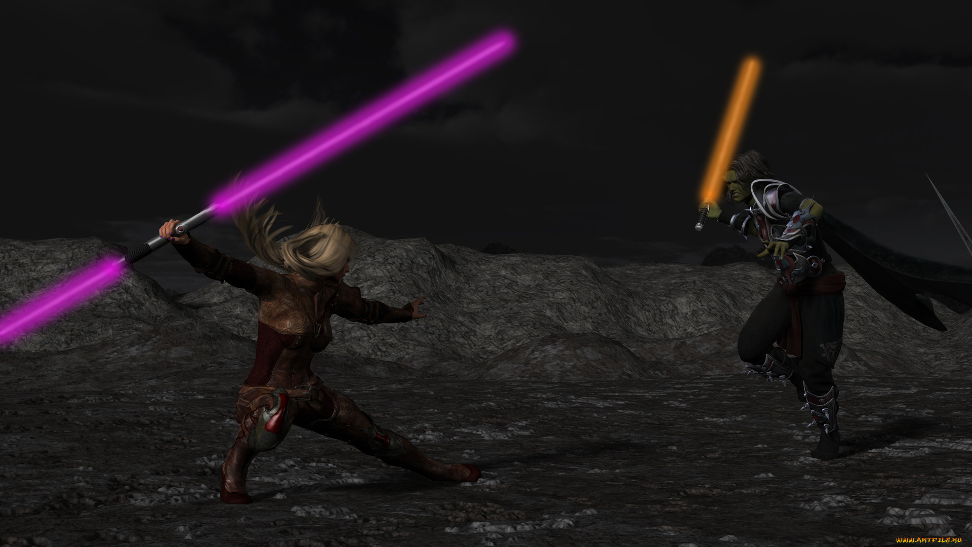 3д, графика, фантазия, , fantasy, девушки, фон, взгляд