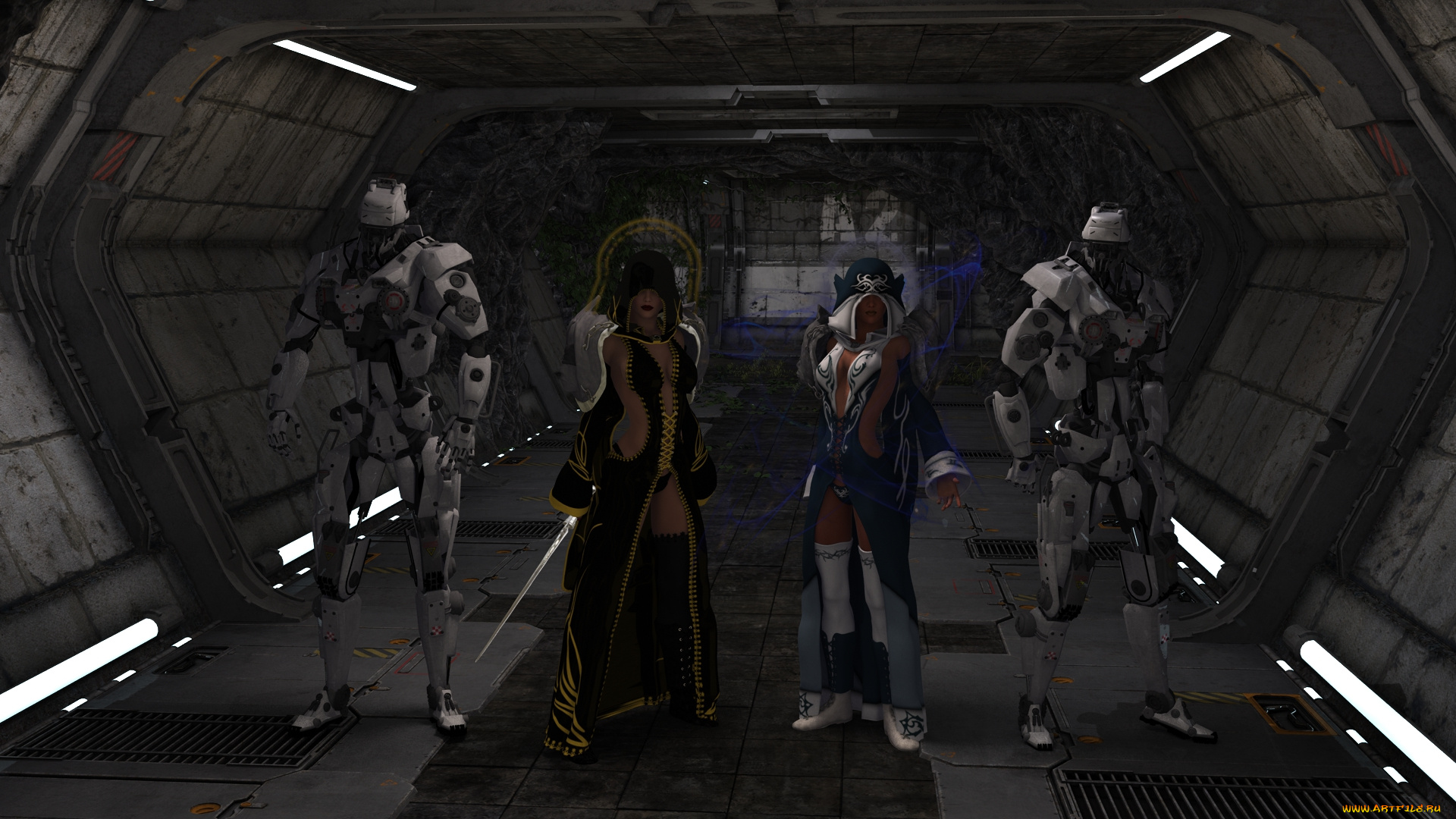 3д, графика, фантазия, , fantasy, девушки, фон, взгляд