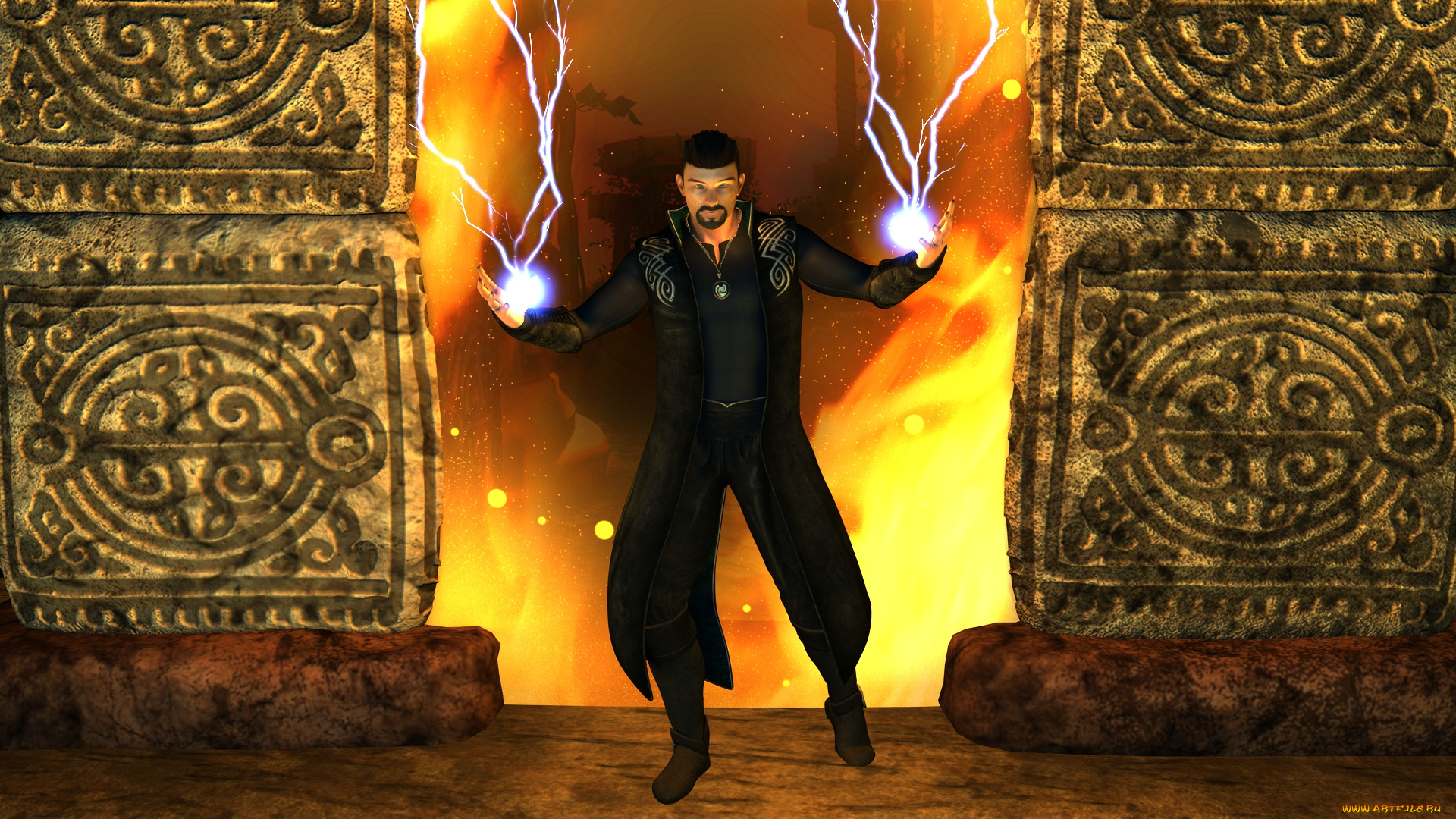 3д, графика, фантазия, , fantasy, фон, парень, взгляд