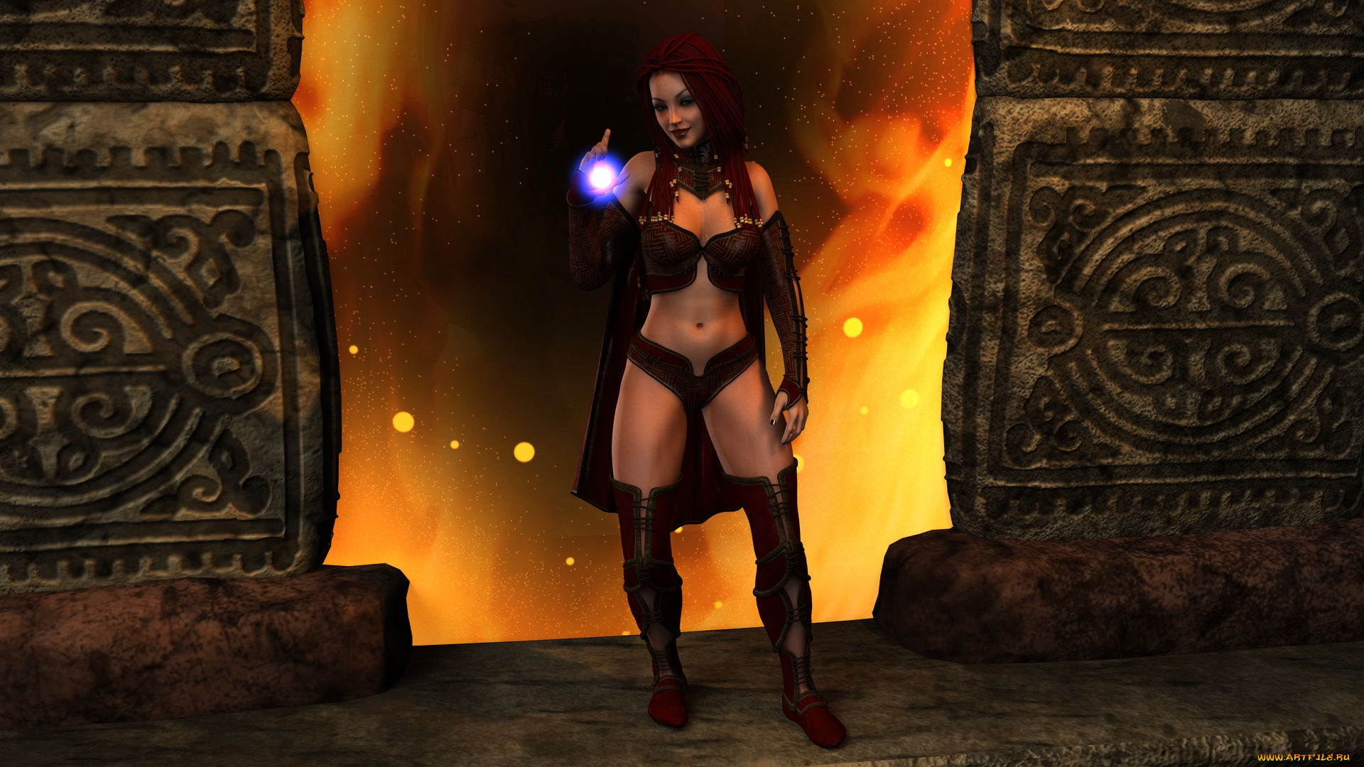 3д, графика, фантазия, , fantasy, фон, взгляд, девушка