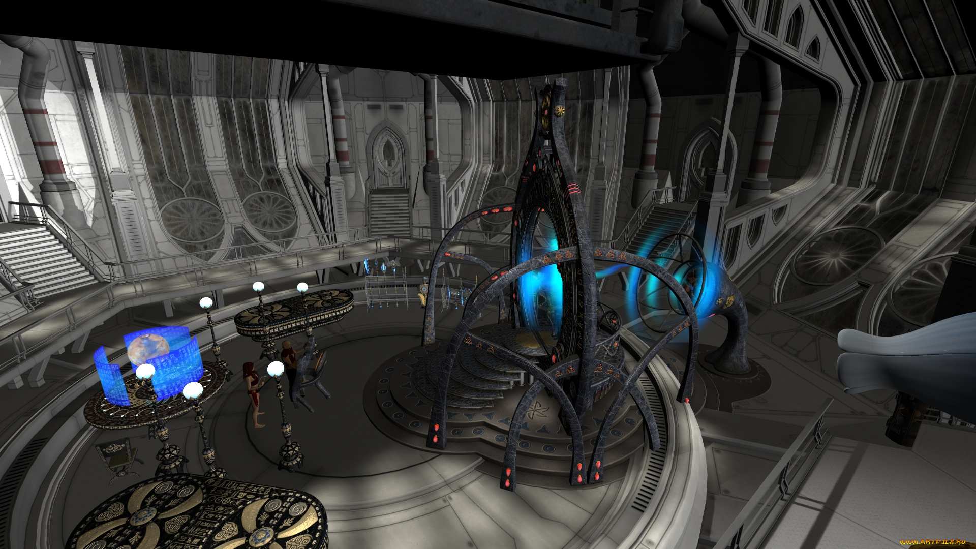 3д, графика, фантазия, , fantasy, взгляд, девушки, фон