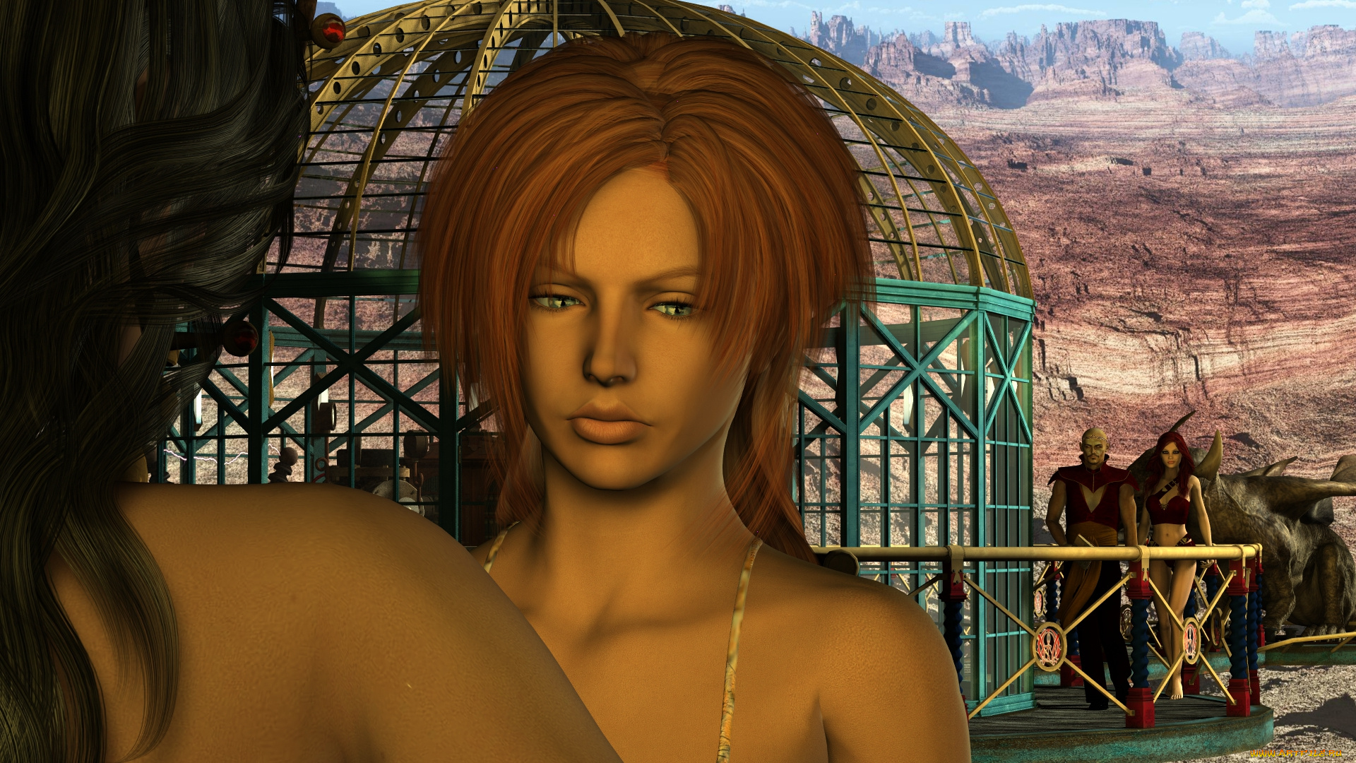 3д, графика, фантазия, , fantasy, взгляд, фон, девушка