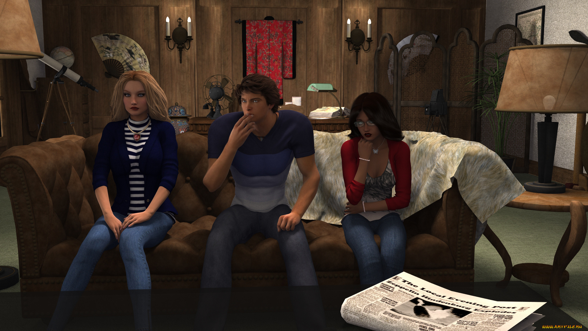 3д, графика, люди, , people, фон, взгляд, девушки