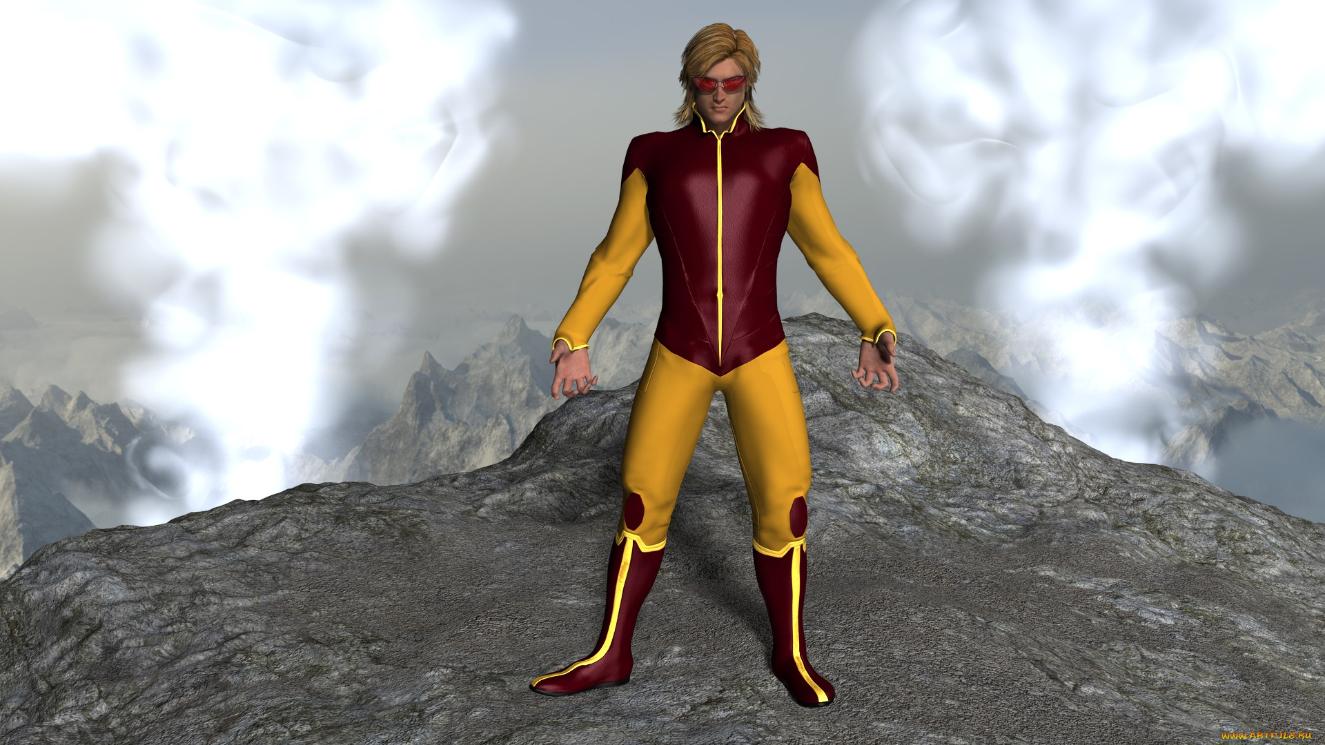 3д, графика, люди, , people, фон, взгляд, парень