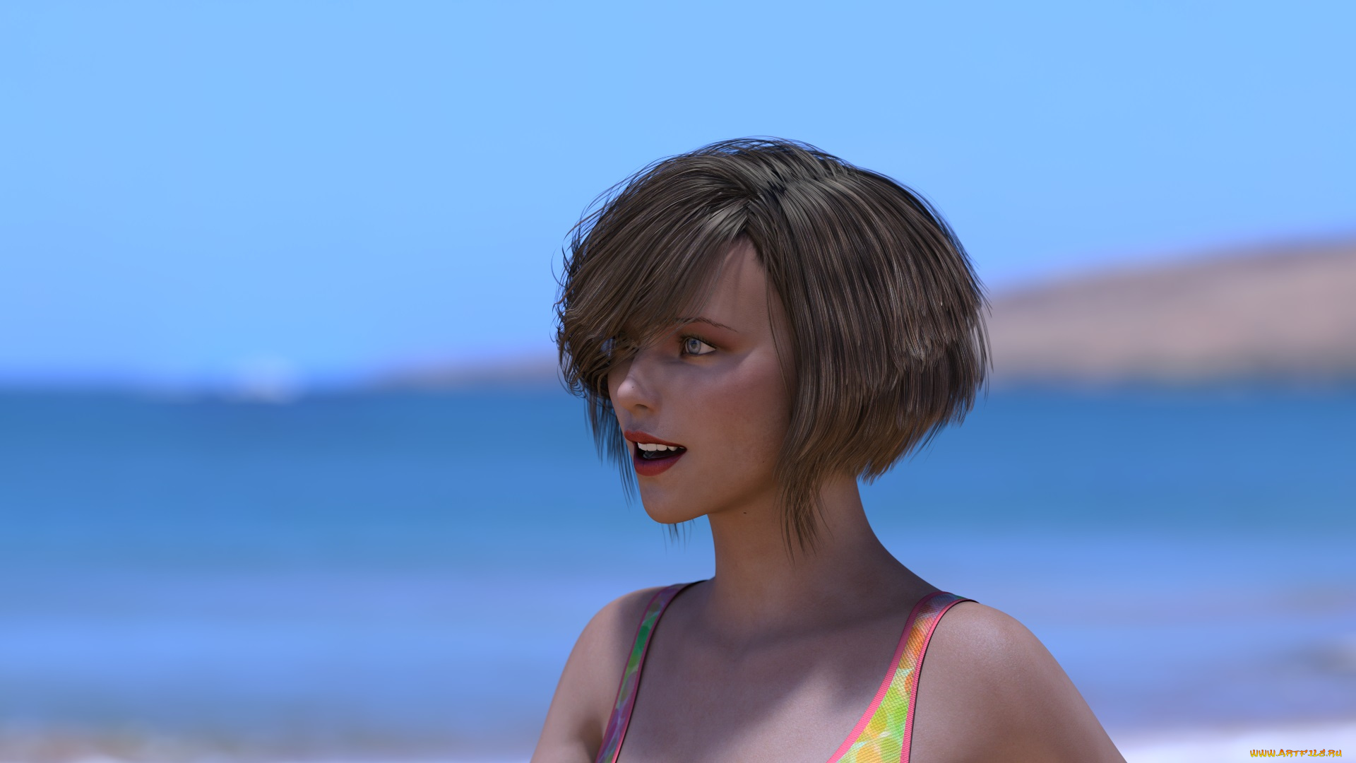 3д, графика, портрет, , portraits, фон, взгляд, девушка