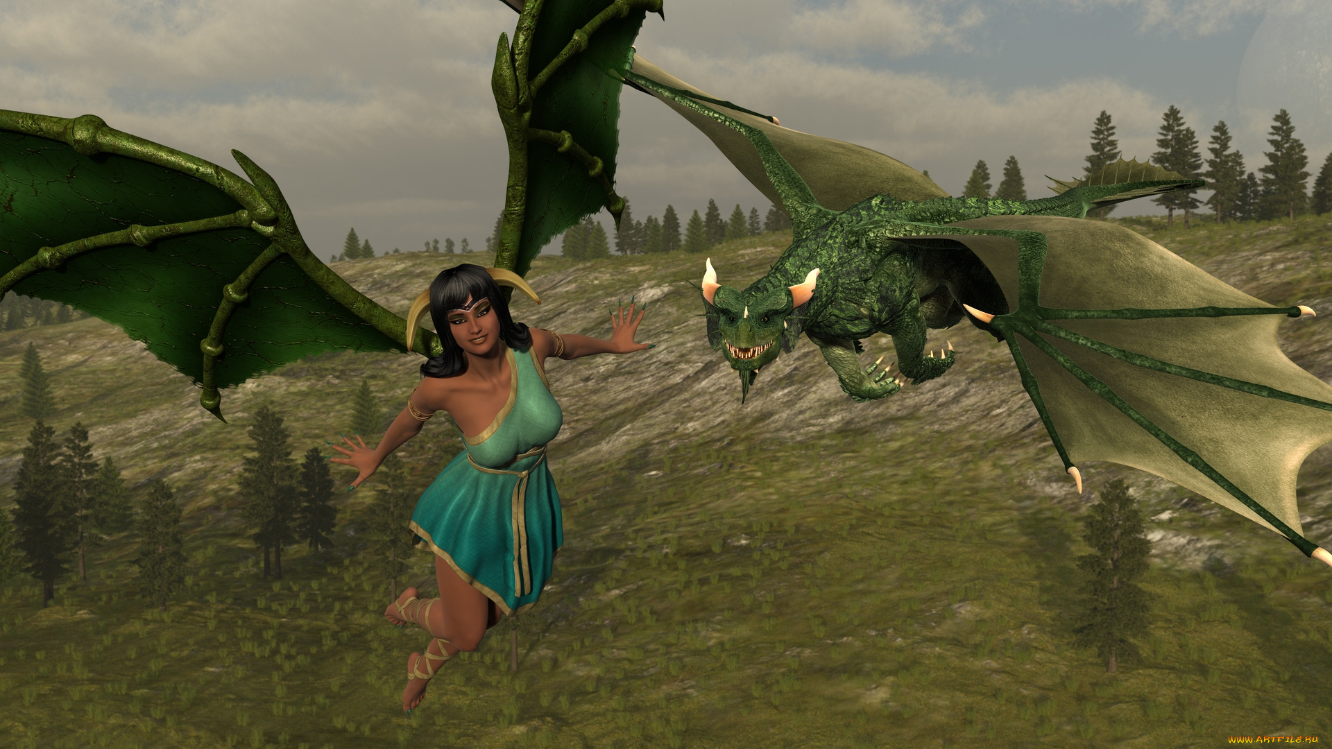 3д, графика, существа, , creatures, фон, взгляд, девушка