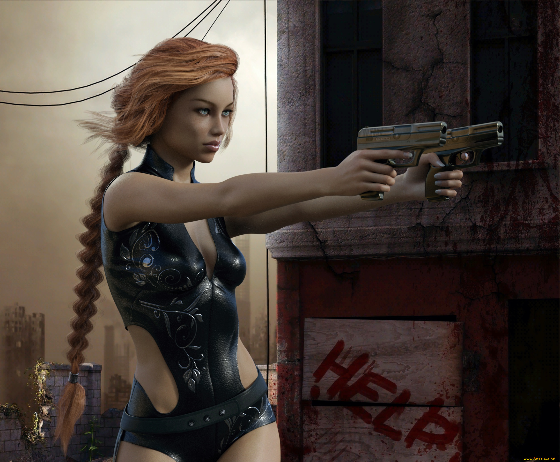 3д, графика, фантазия, , fantasy, фон, взгляд, девушка