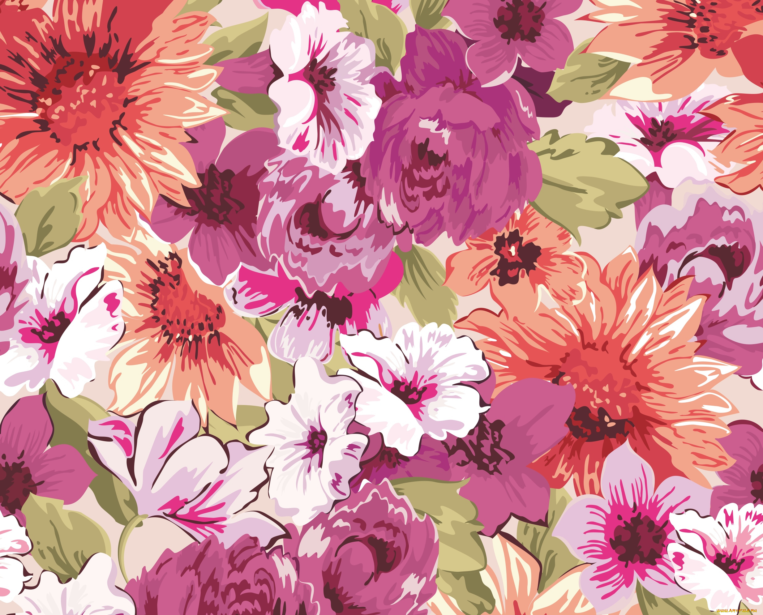 векторные, цветы, векторная, графика, цветы, , flowers, рисунок, цветы, вектор