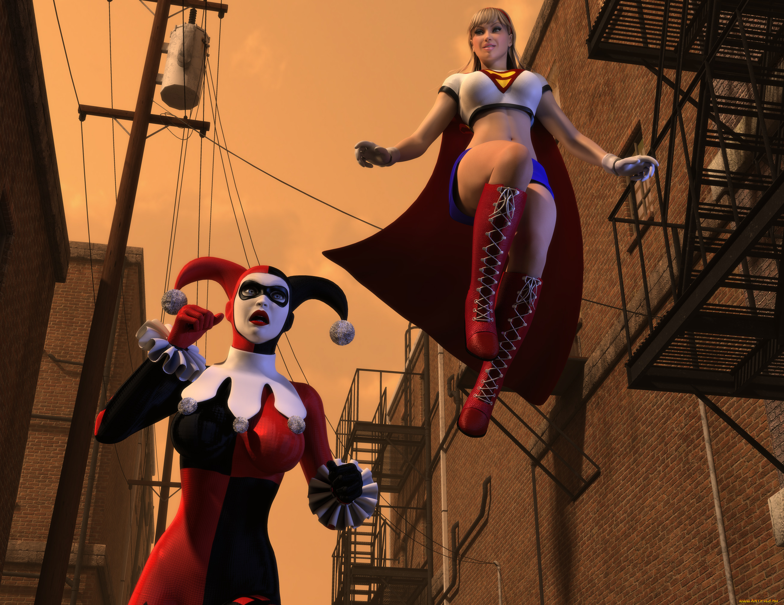 3д, графика, фантазия, , fantasy, девушки, взгляд, фон