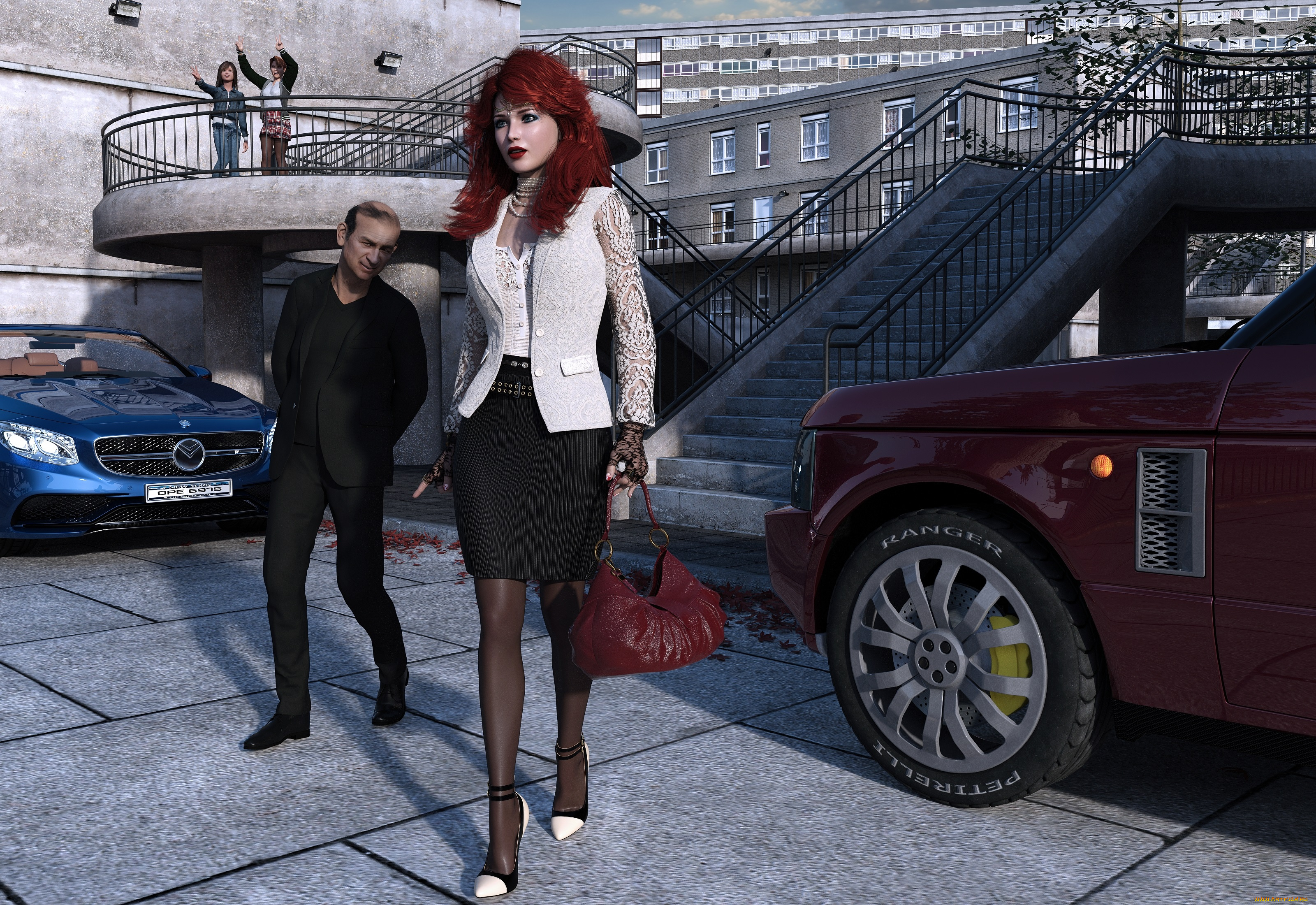 3д, графика, люди, , people, девушка, фон, взгляд