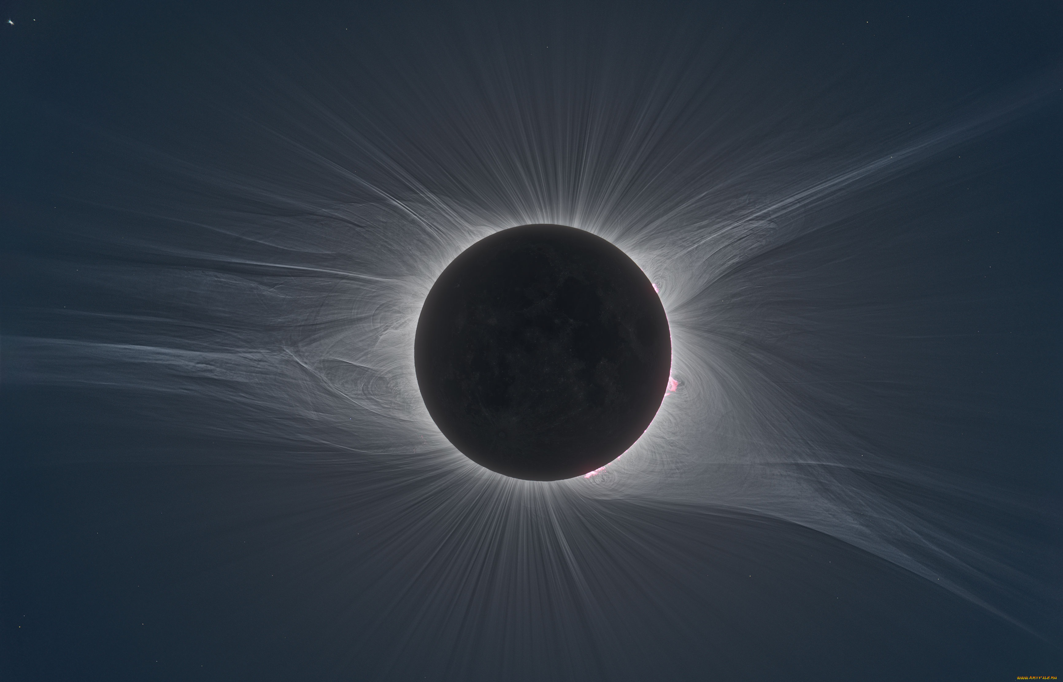 космос, луна, корона, солнечная, солнечное, затмение, полное