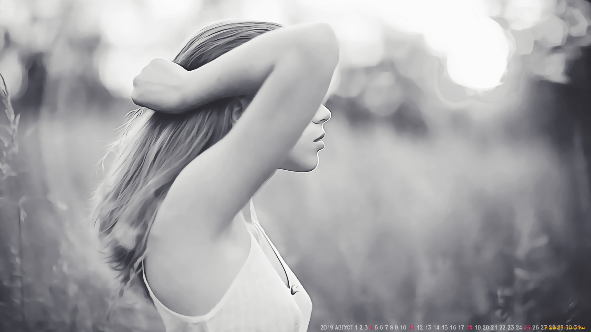 календари, компьютерный, дизайн, 2019, calendar, женщина, девушка, профиль