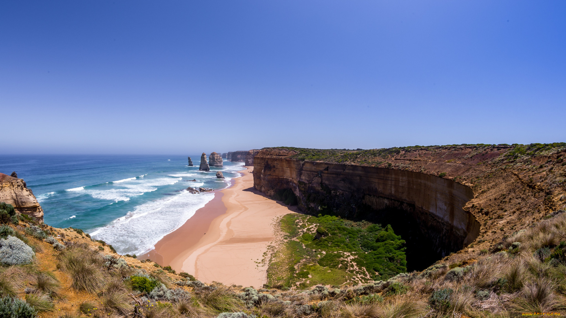 природа, побережье, простор