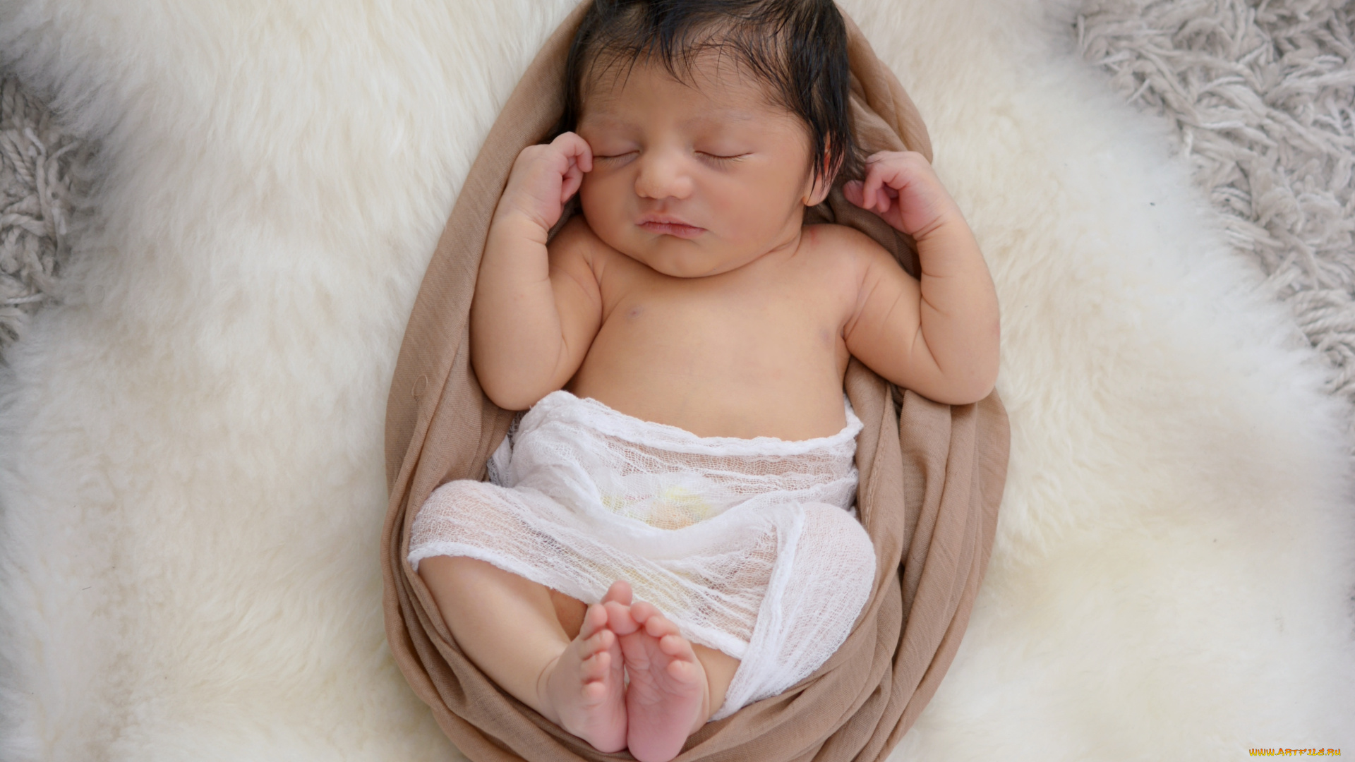 разное, дети, младенец, сон, мех