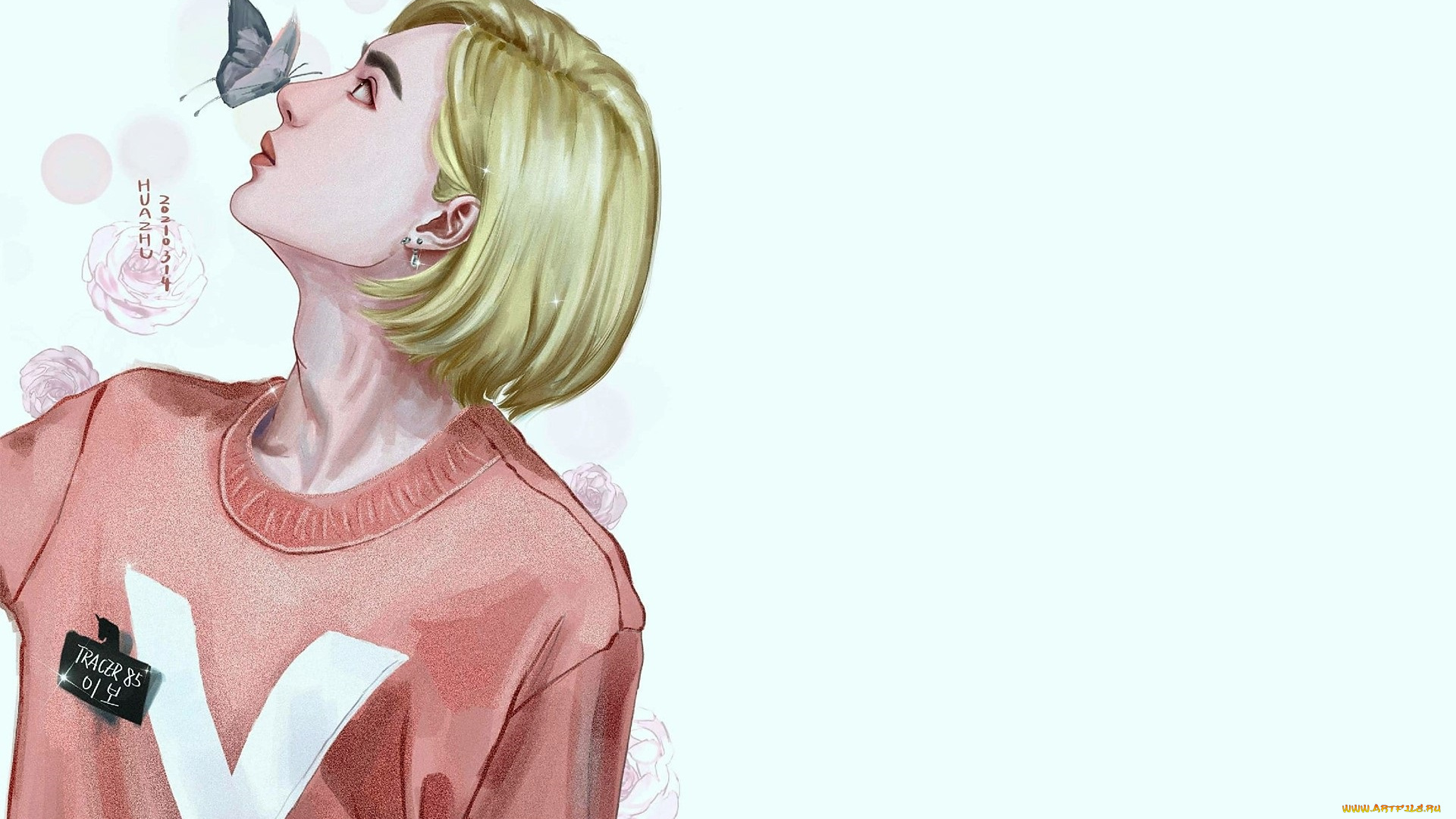 рисованное, люди, ван, ибо, свитер, бабочка