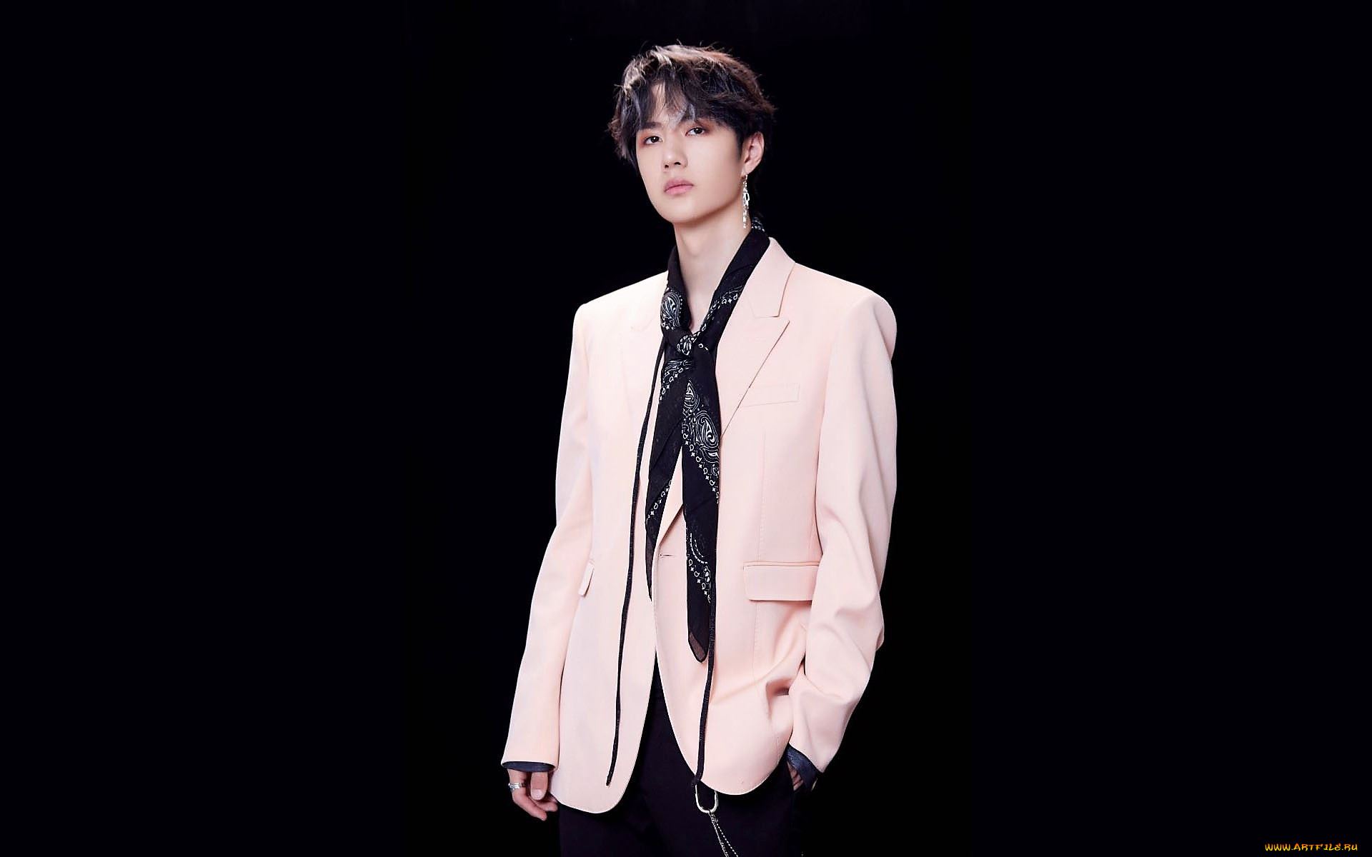 мужчины, wang, yi, bo, актер, певец, пиджак, галстук