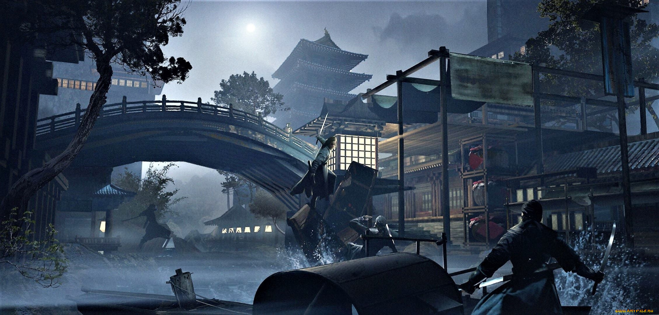 фэнтези, иные, миры, , иные, времена, город, мост, бой