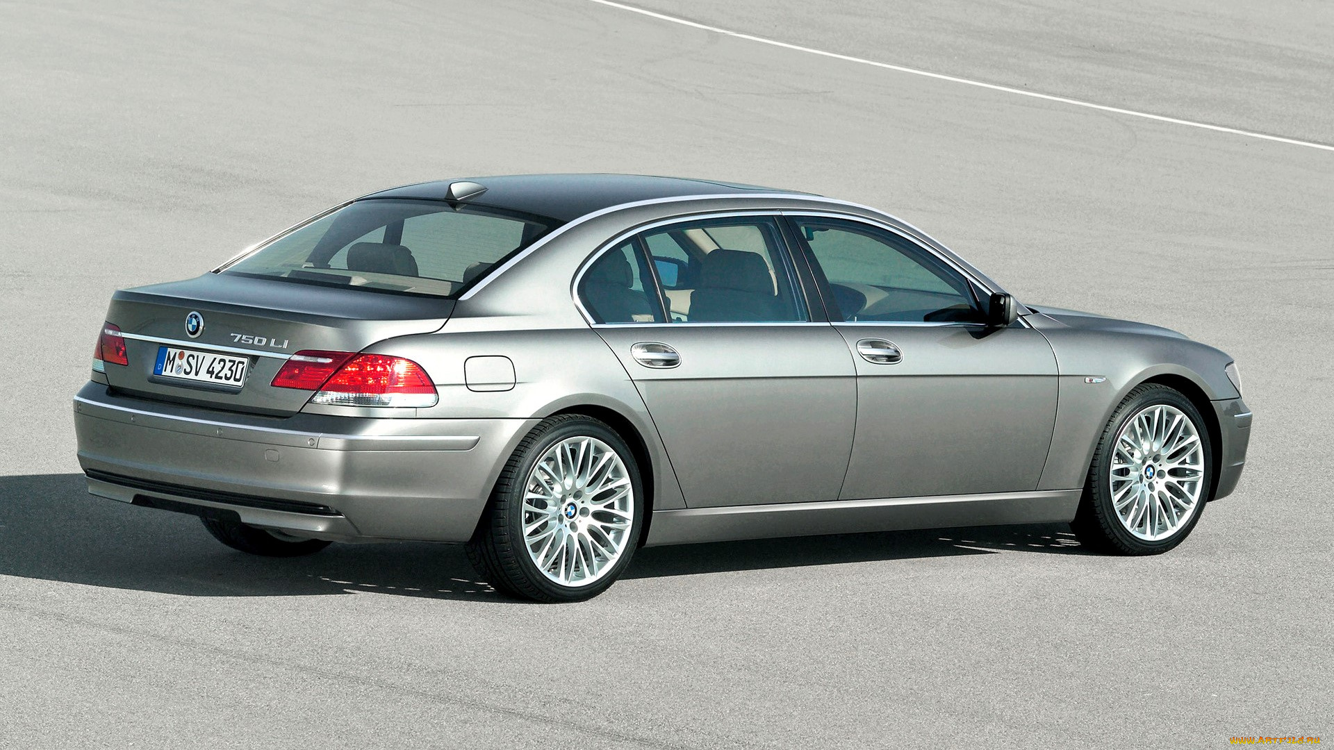 bmw, e65, автомобили, bmw, серебристый, дорога