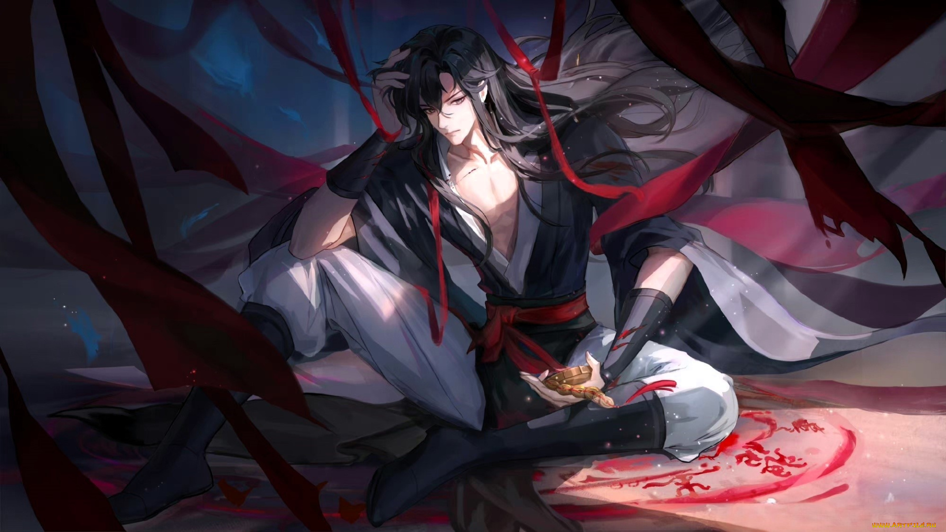 аниме, mo, dao, zu, shi, вэй, усянь, ленты, знаки